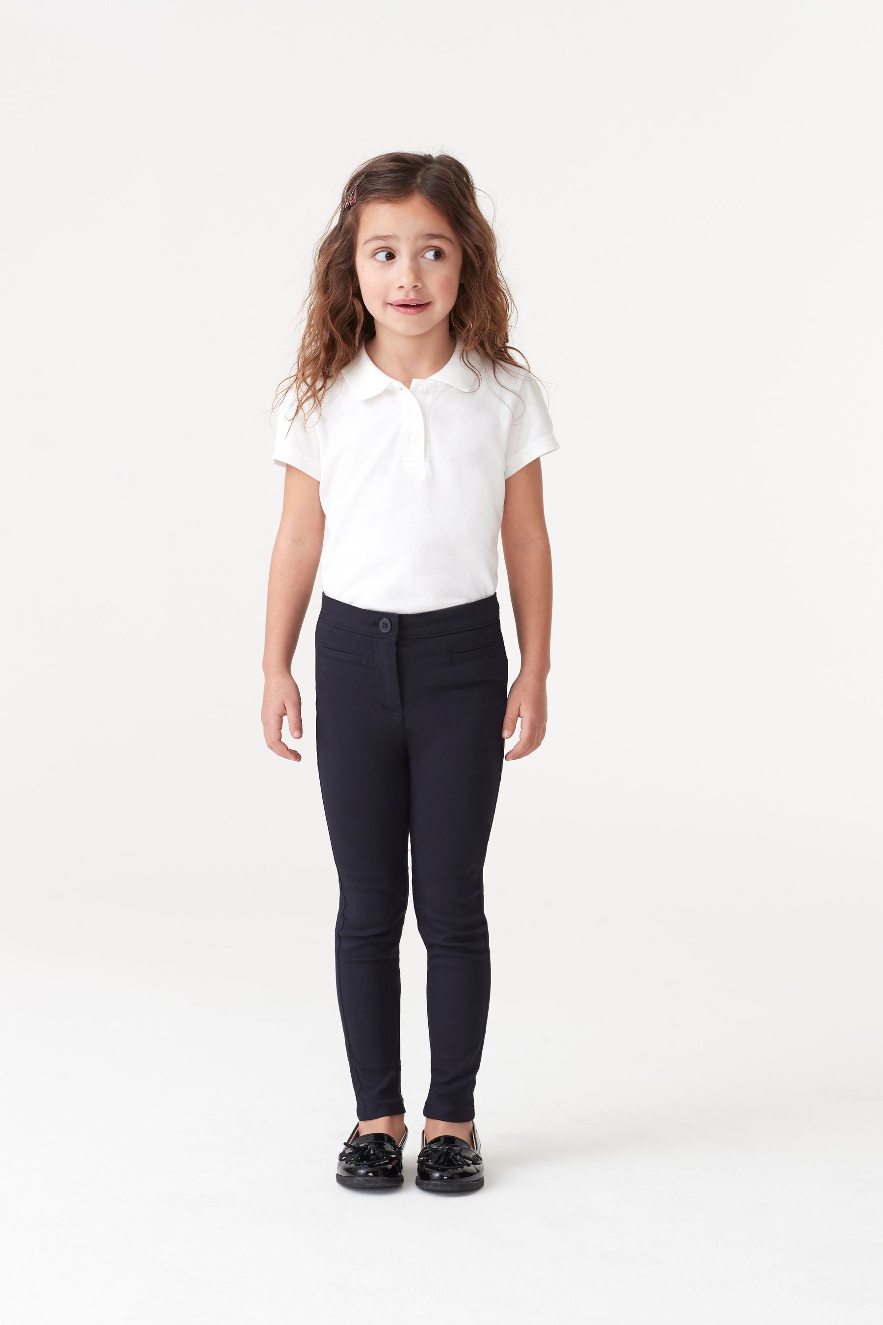 Navy Blue School Skinny Stretch Trousers (3-16yrs)