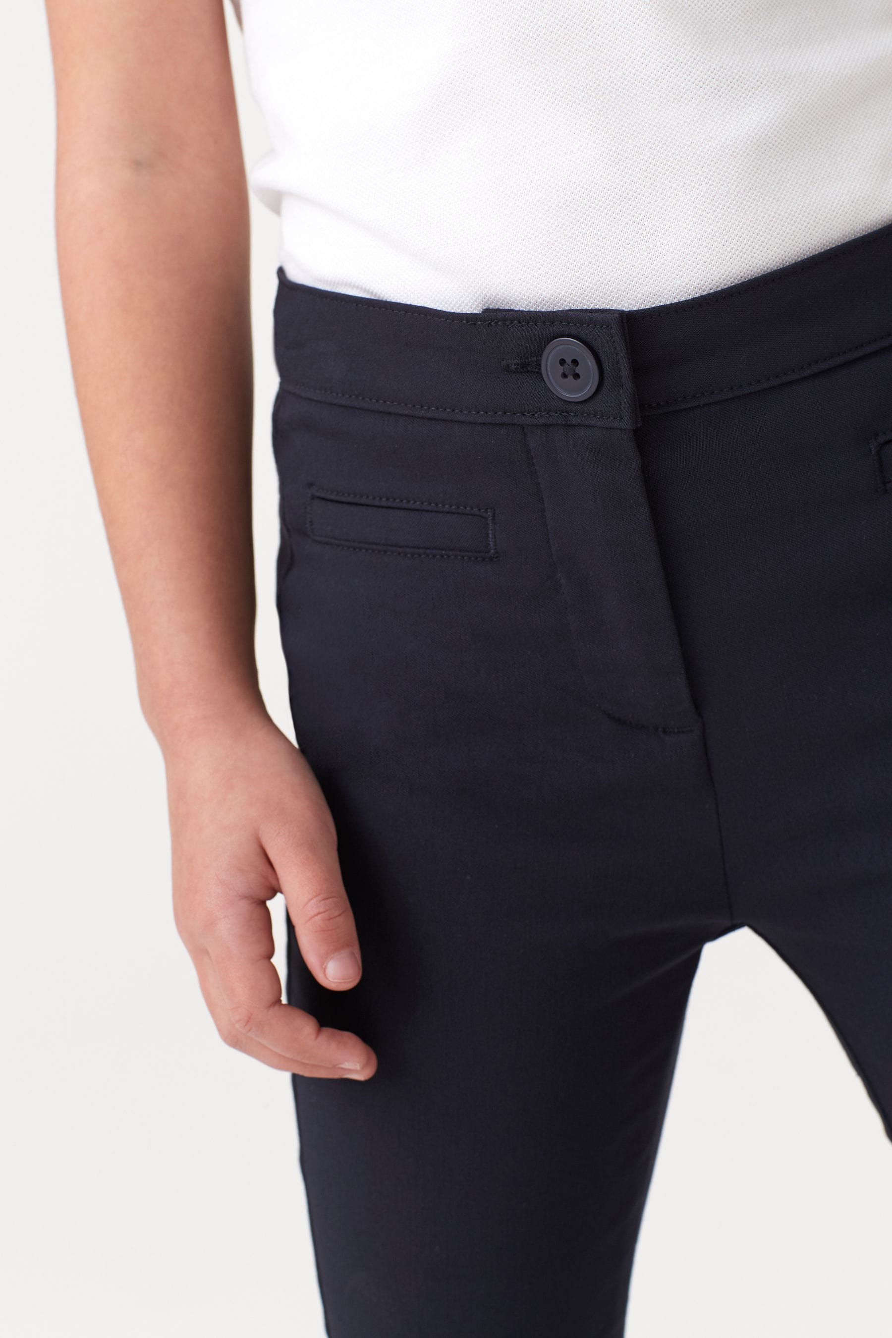 Navy Blue School Skinny Stretch Trousers (3-16yrs)