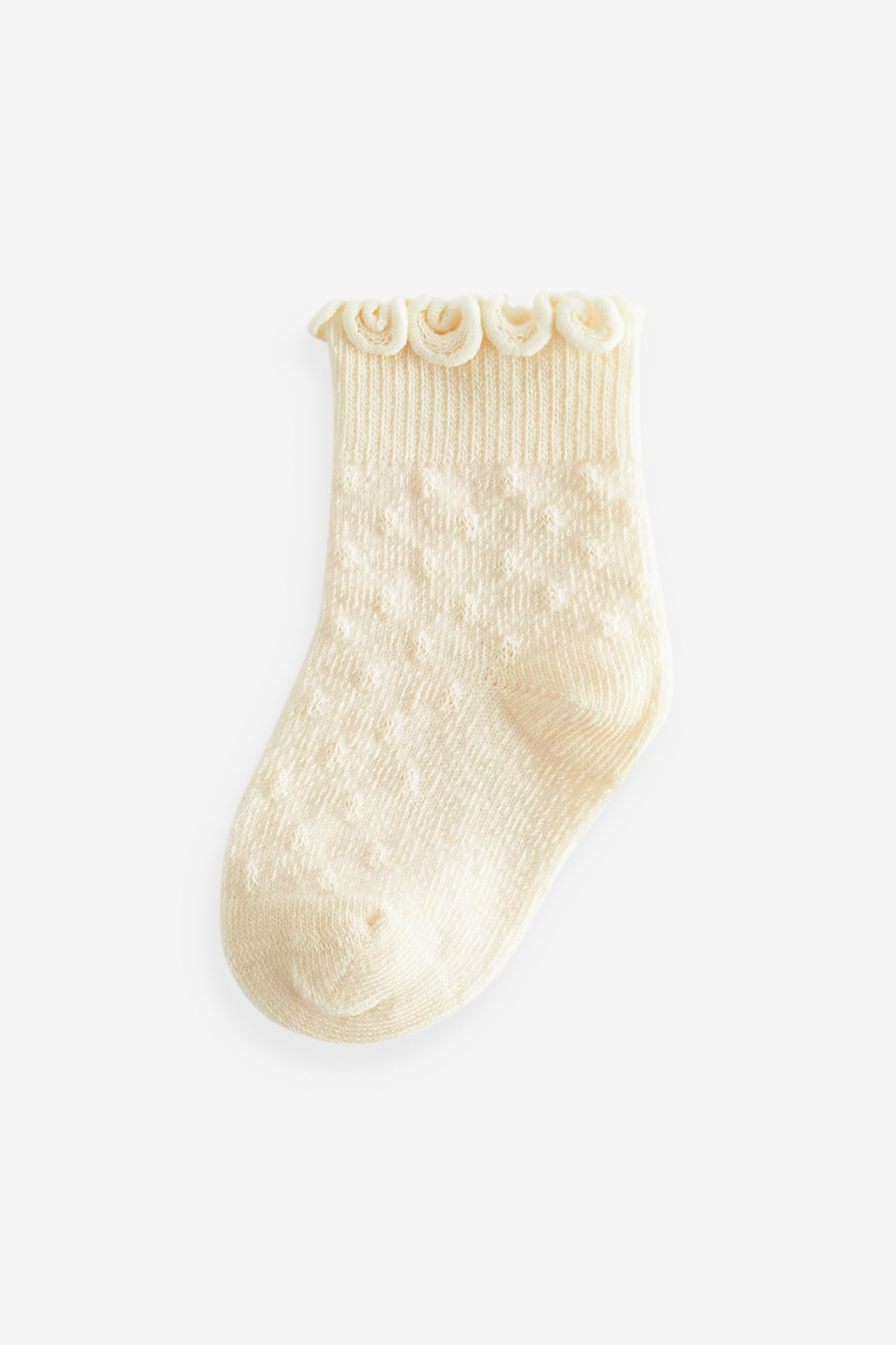 Neutral Frill Baby Socks 3 Pack (0mths-2yrs)