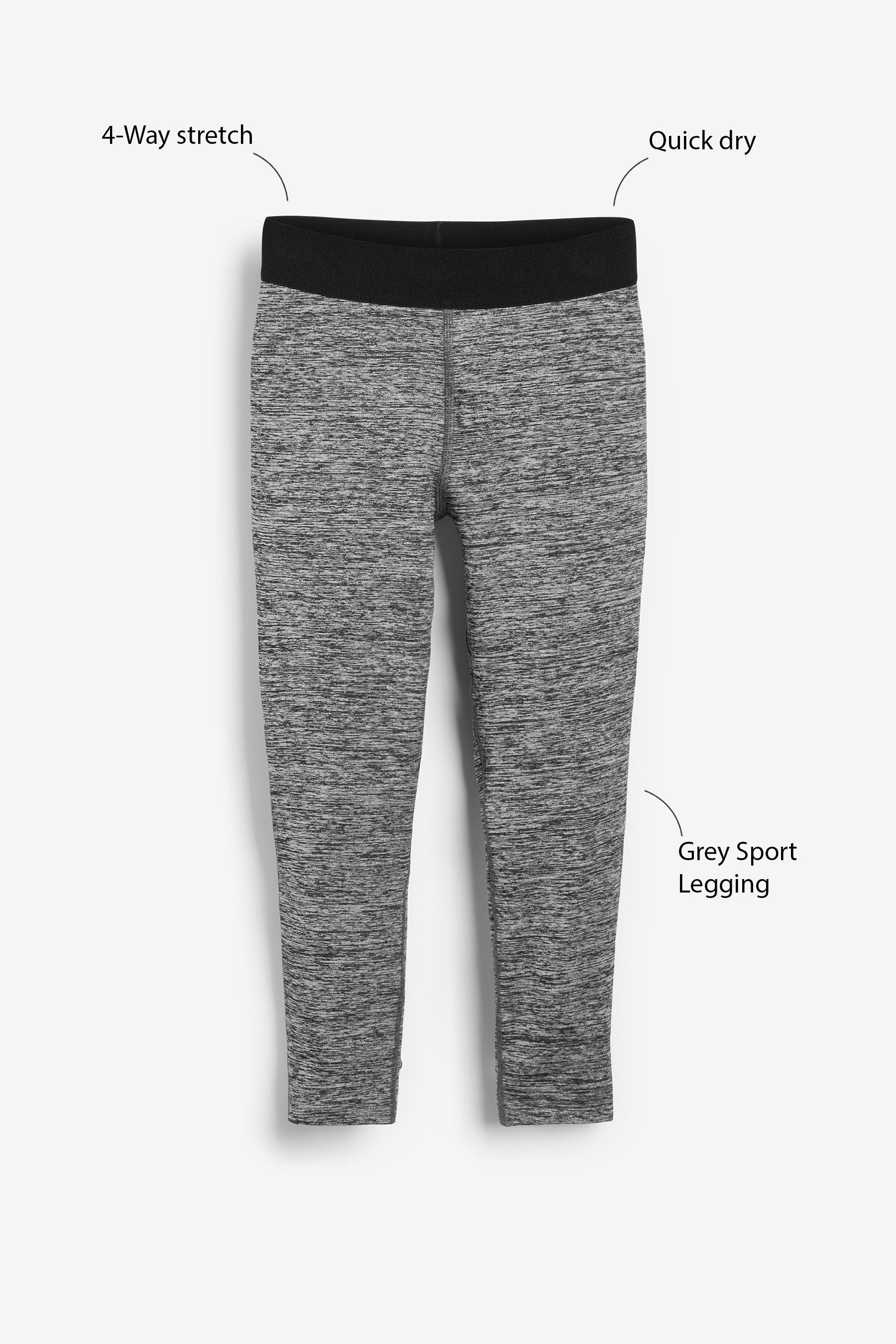 Dark Grey Marl Sports Leggings (3-16yrs)