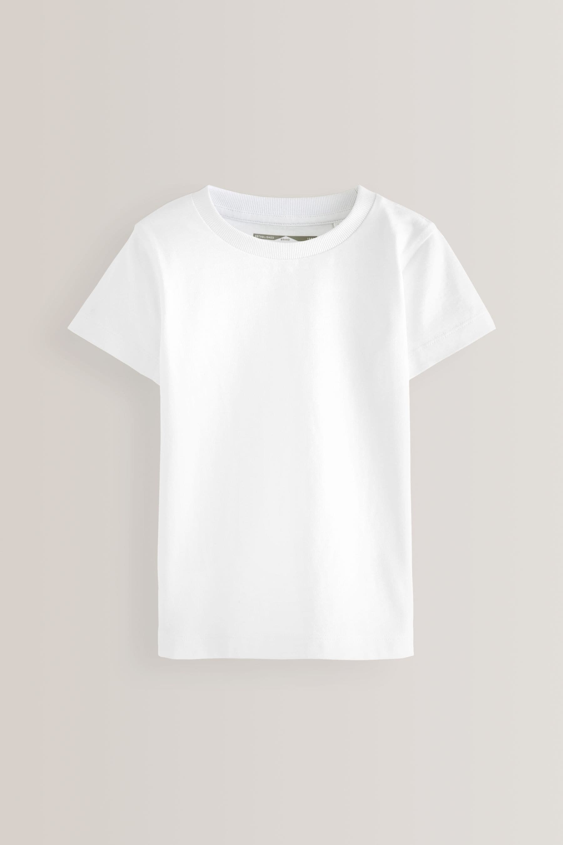 White 5 Pack Short Sleeve T-Shirts (3mths-7yrs)