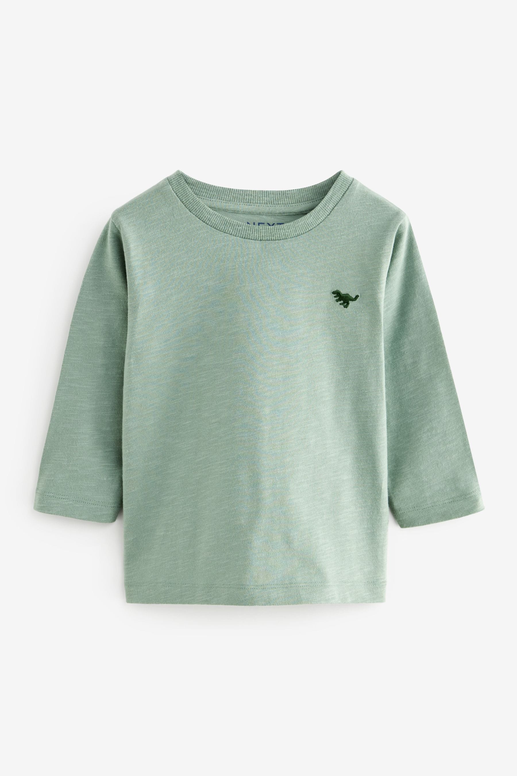 Mineral Green Long Sleeve Plain T-Shirt (3mths-7yrs)