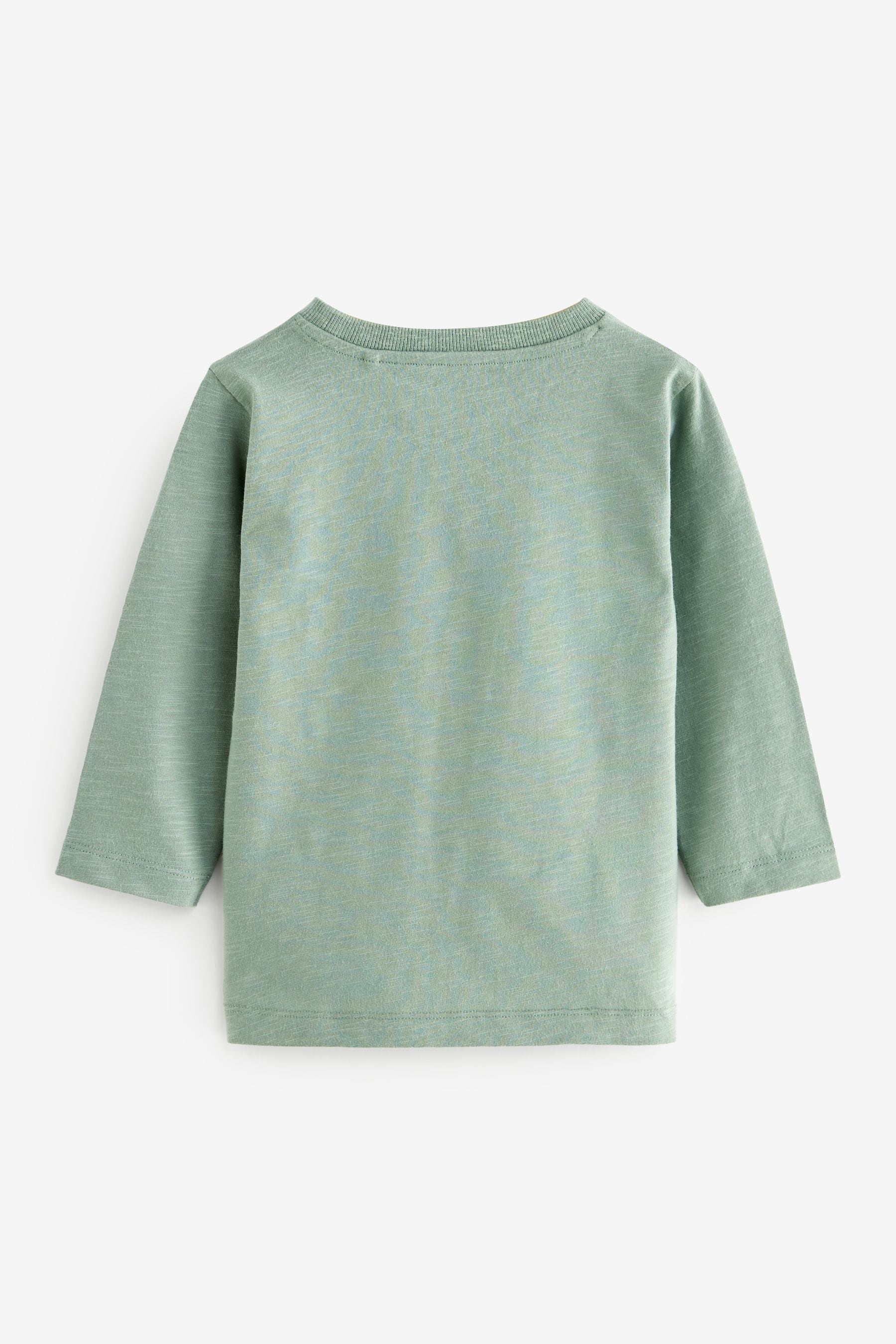 Mineral Green Long Sleeve Plain T-Shirt (3mths-7yrs)