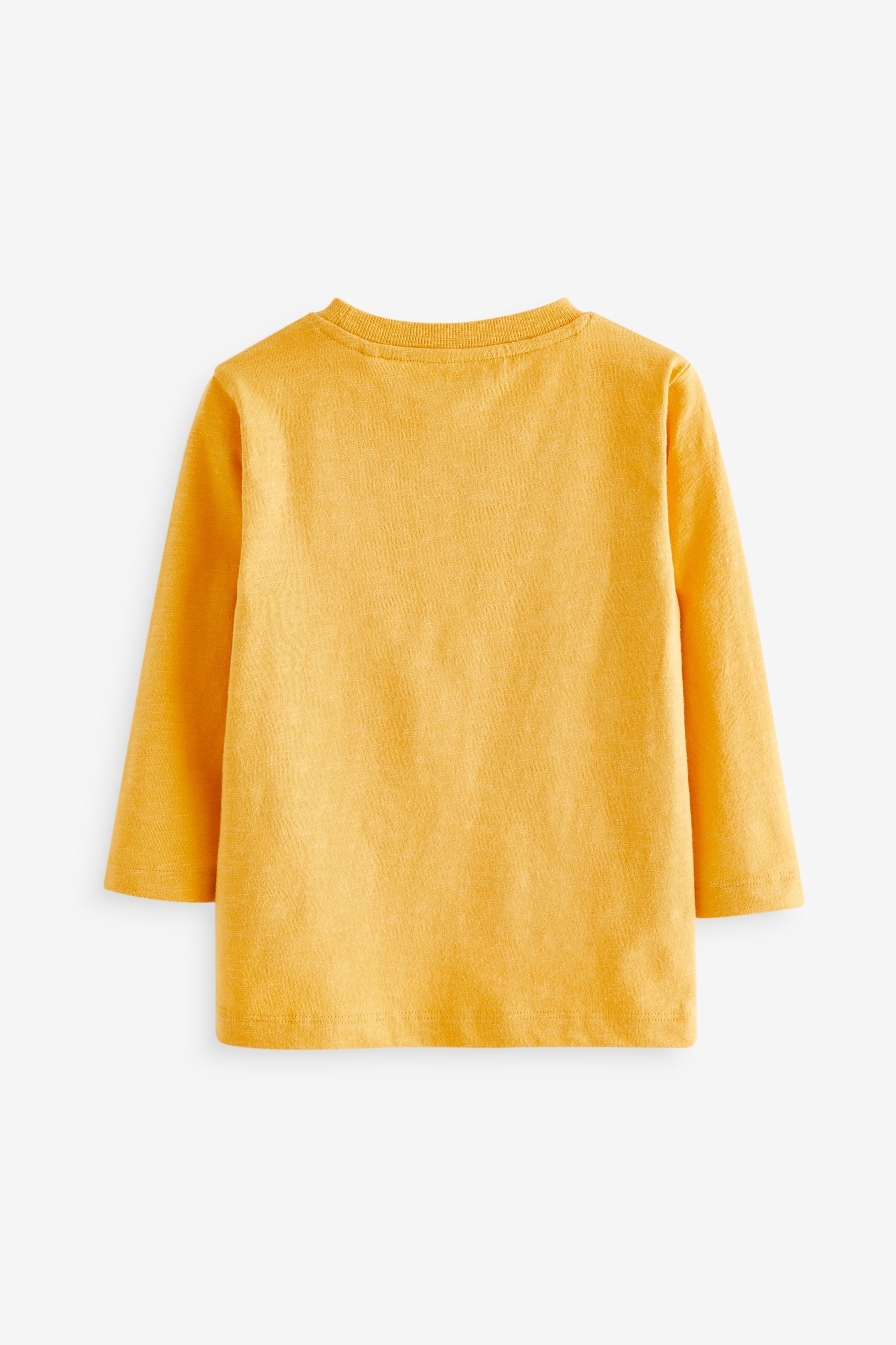 Ochre Yellow 100% Cotton Long Sleeve Plain T-Shirt (3mths-7yrs)