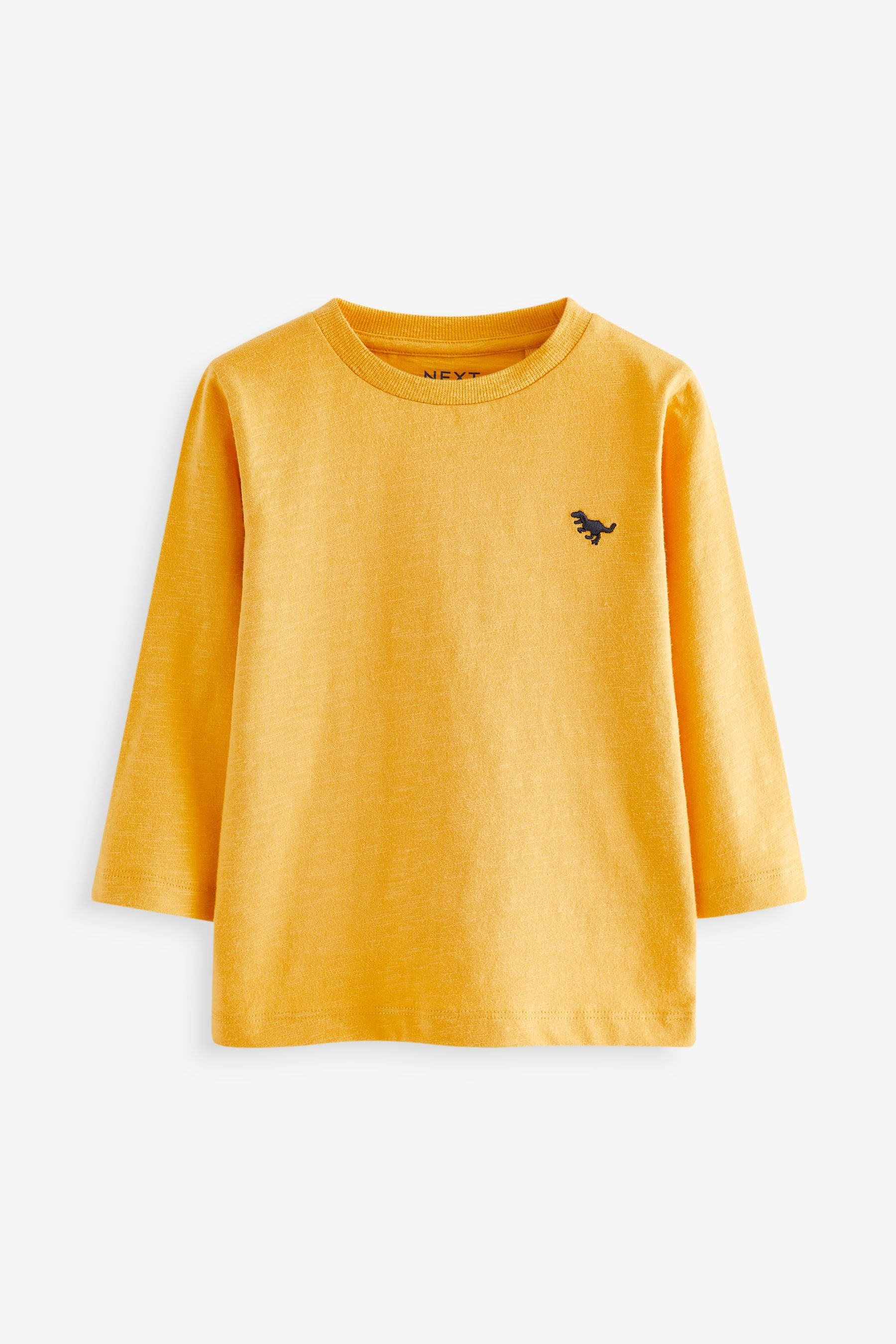 Ochre Yellow 100% Cotton Long Sleeve Plain T-Shirt (3mths-7yrs)