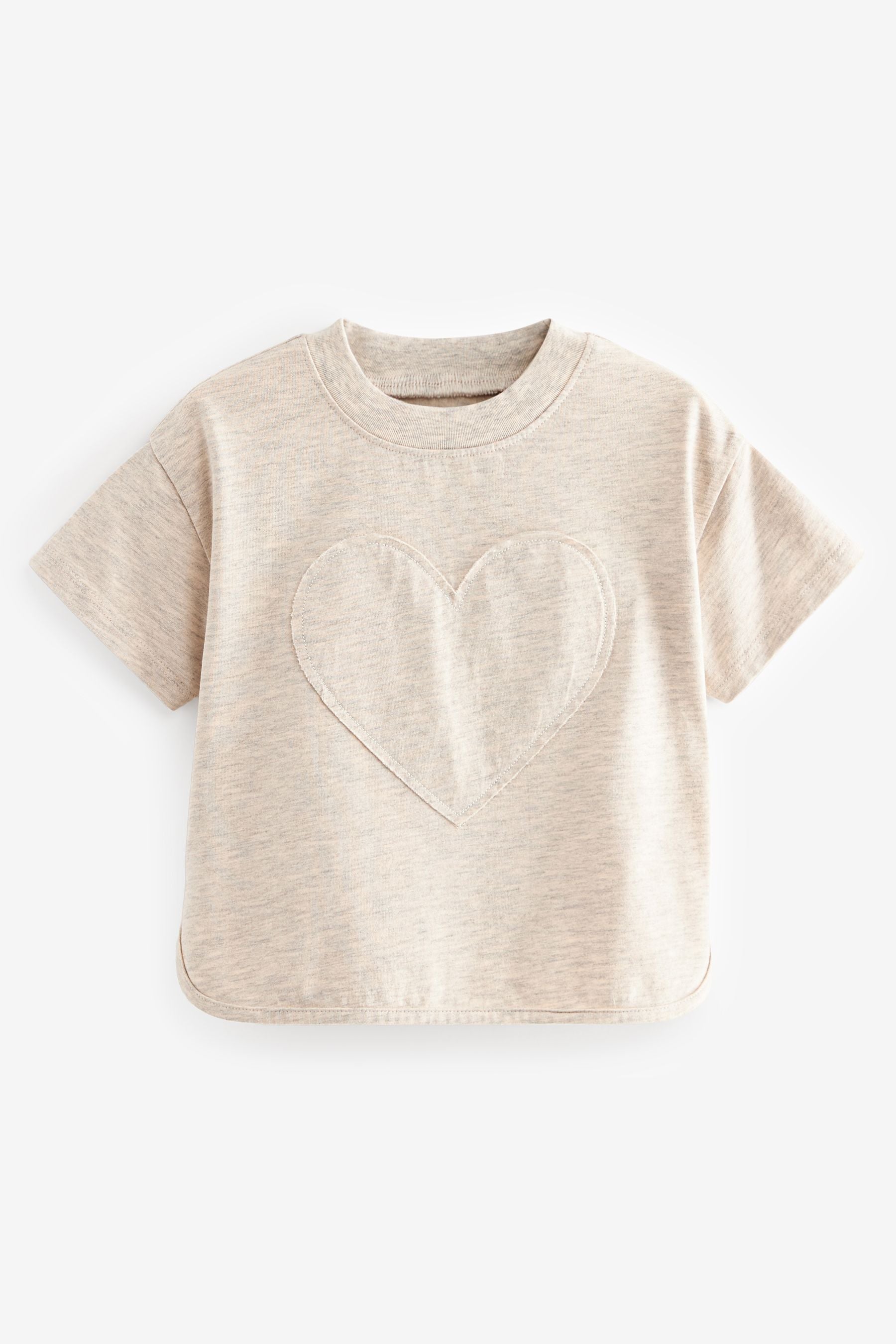 Oatmeal Short Sleeve Appliqué T-Shirt (3mths-7yrs)