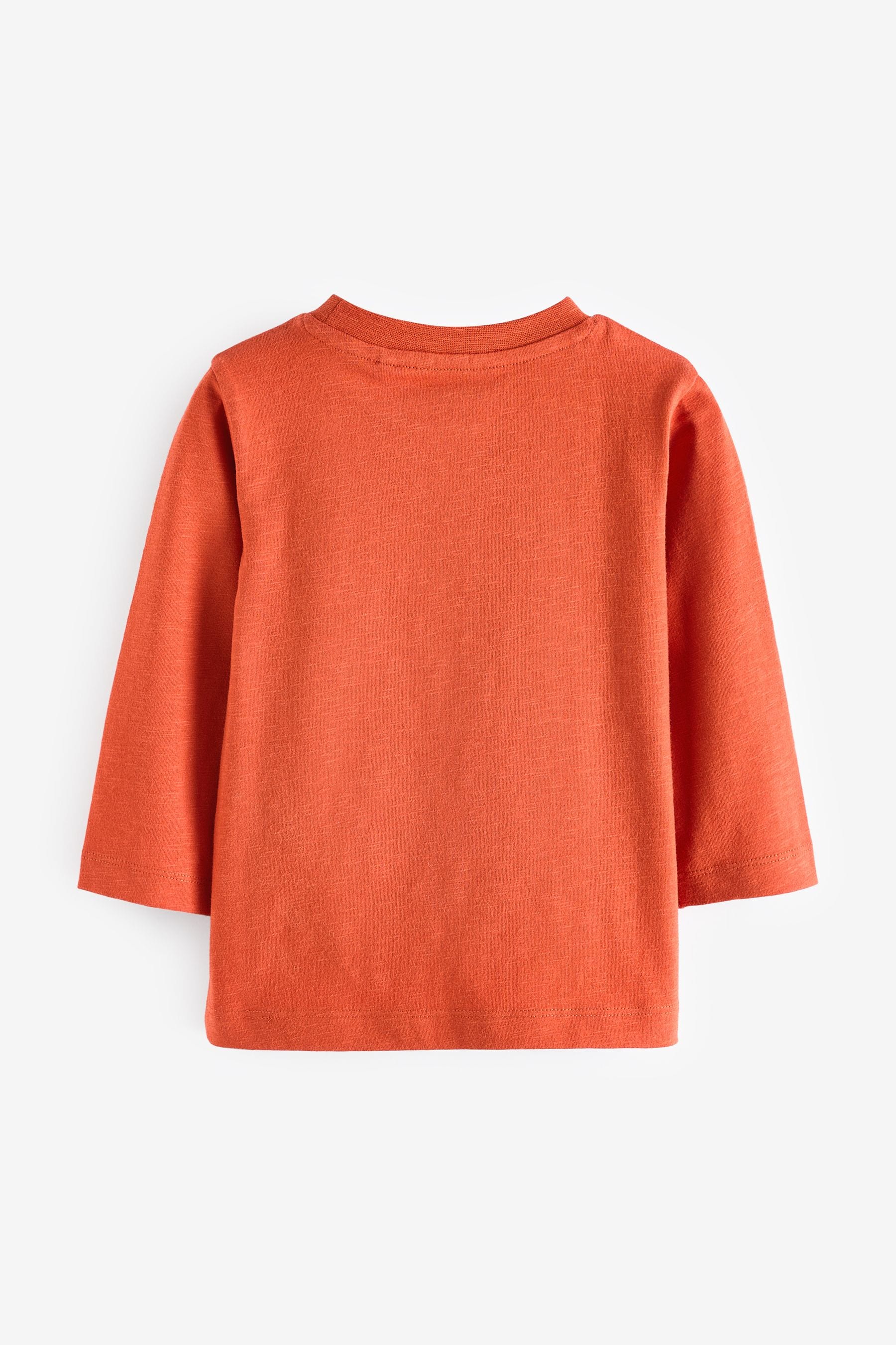 Orange Car Long Sleeve Semi Plain T-Shirt (3mths-7yrs)