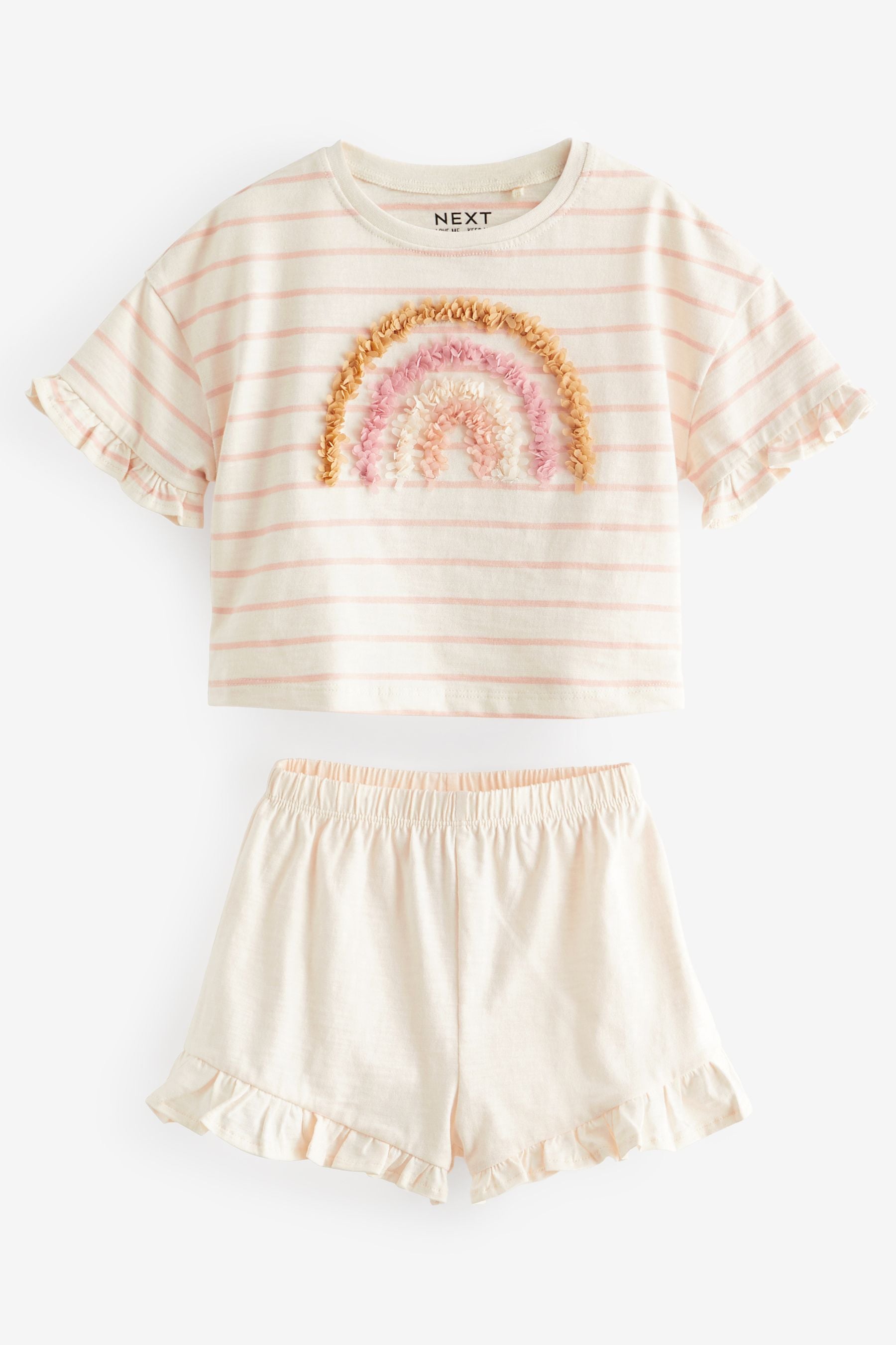 Cream Neutral T-Shirt and Shorts 4 Piece Set (3mths-7yrs)