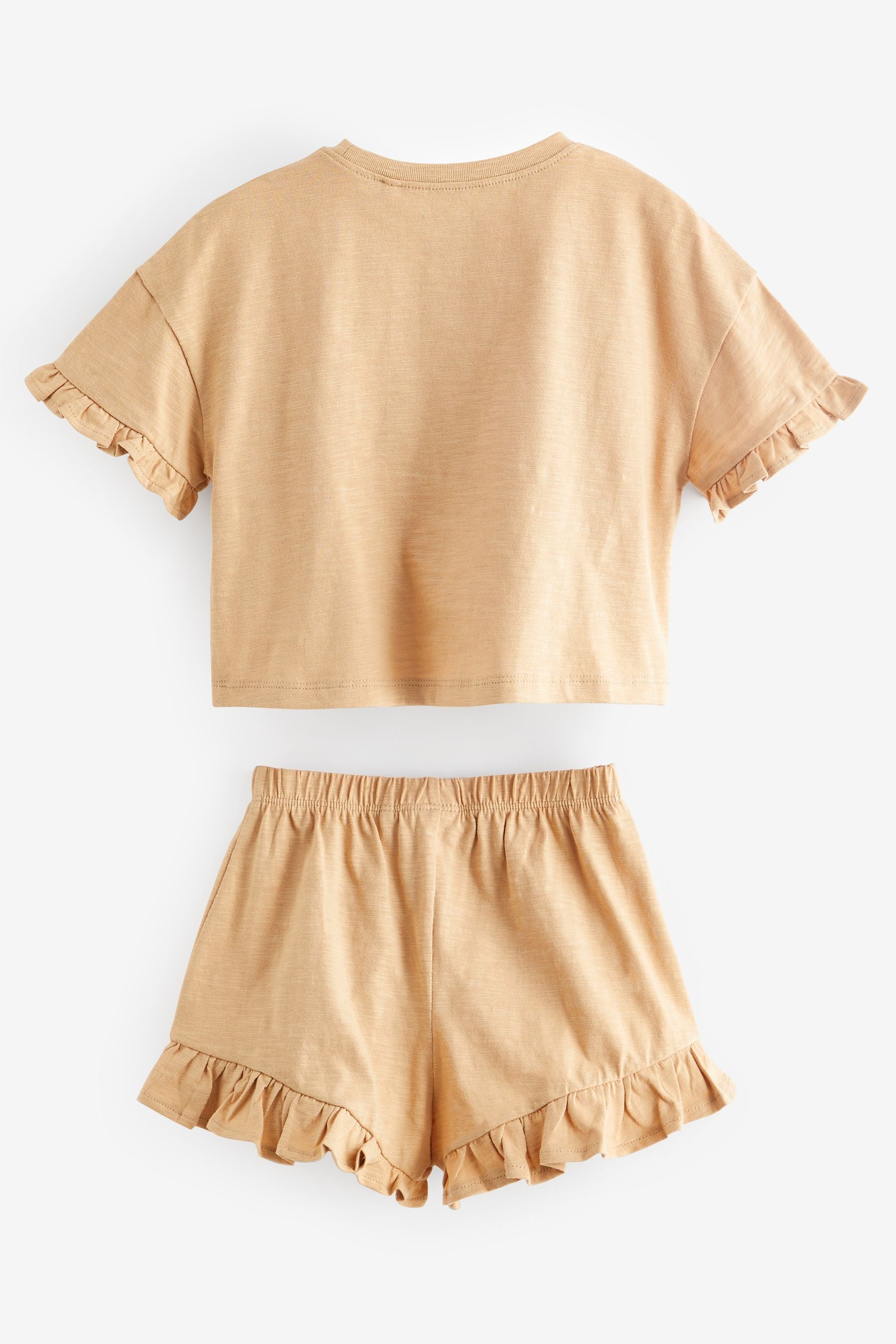 Cream Neutral T-Shirt and Shorts 4 Piece Set (3mths-7yrs)