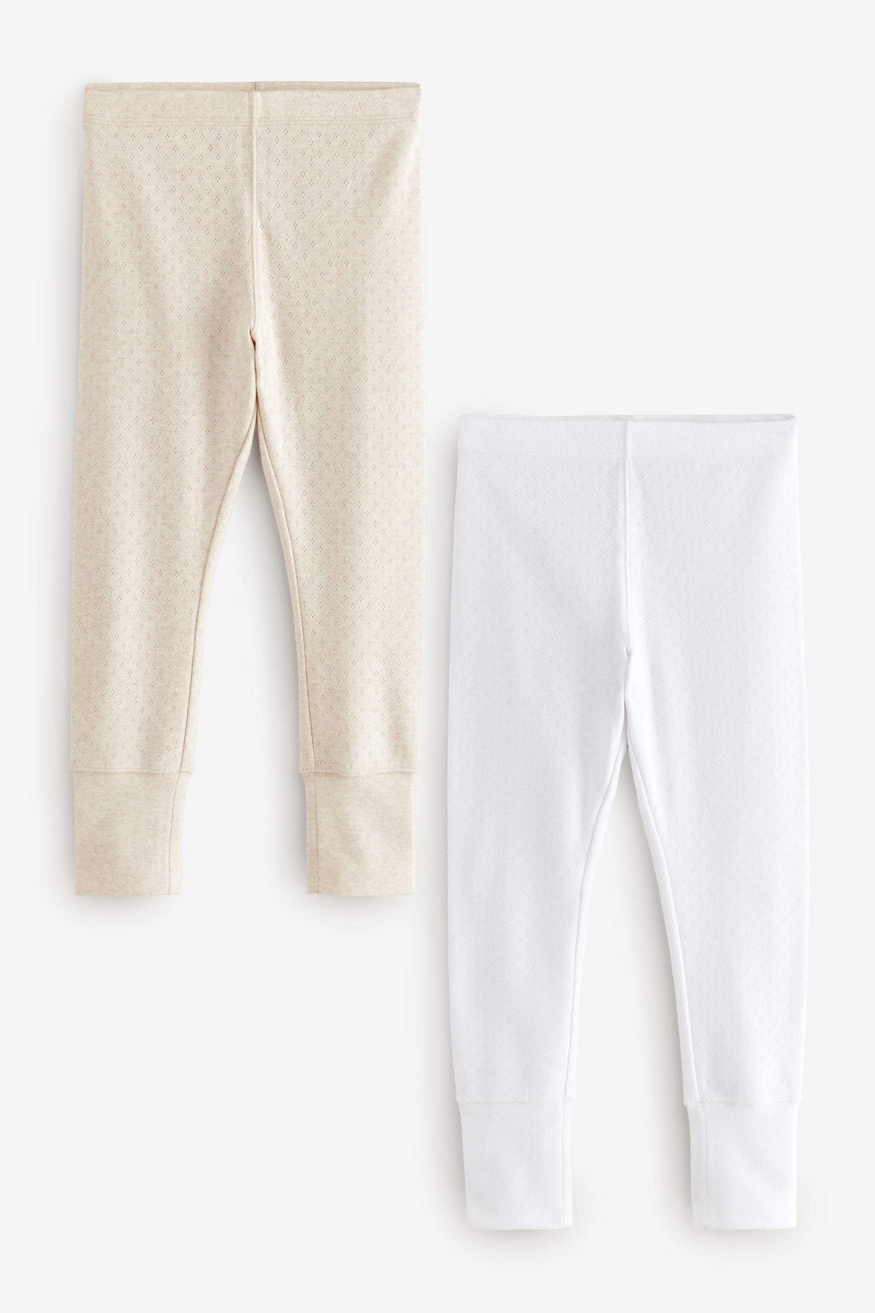 Oatmeal/White Thermal Leggings 2 Pack (2-16yrs)