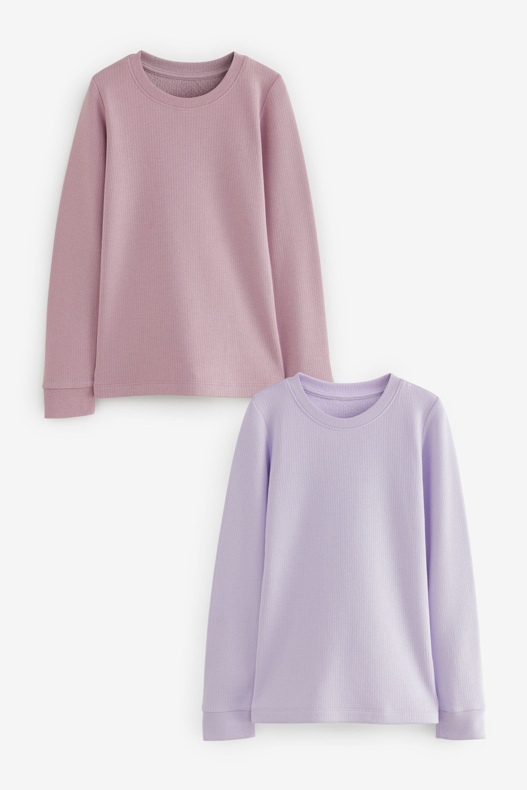 Lilac Purple Thermal Long Sleeve Tops 2 Pack (2-16yrs)