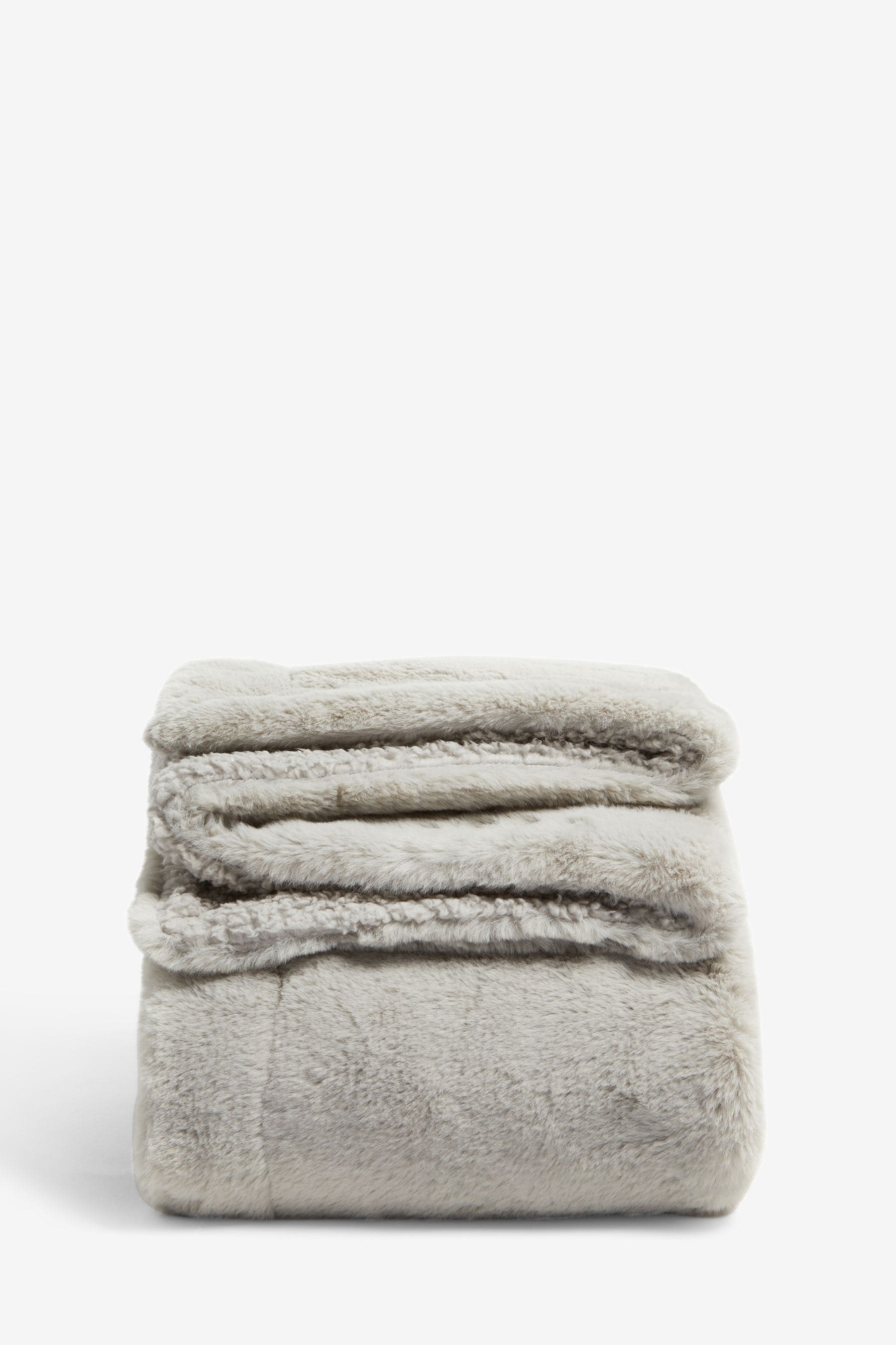 Grey Extra Cosy Plush Faux Fur Serpa Reverse Throw