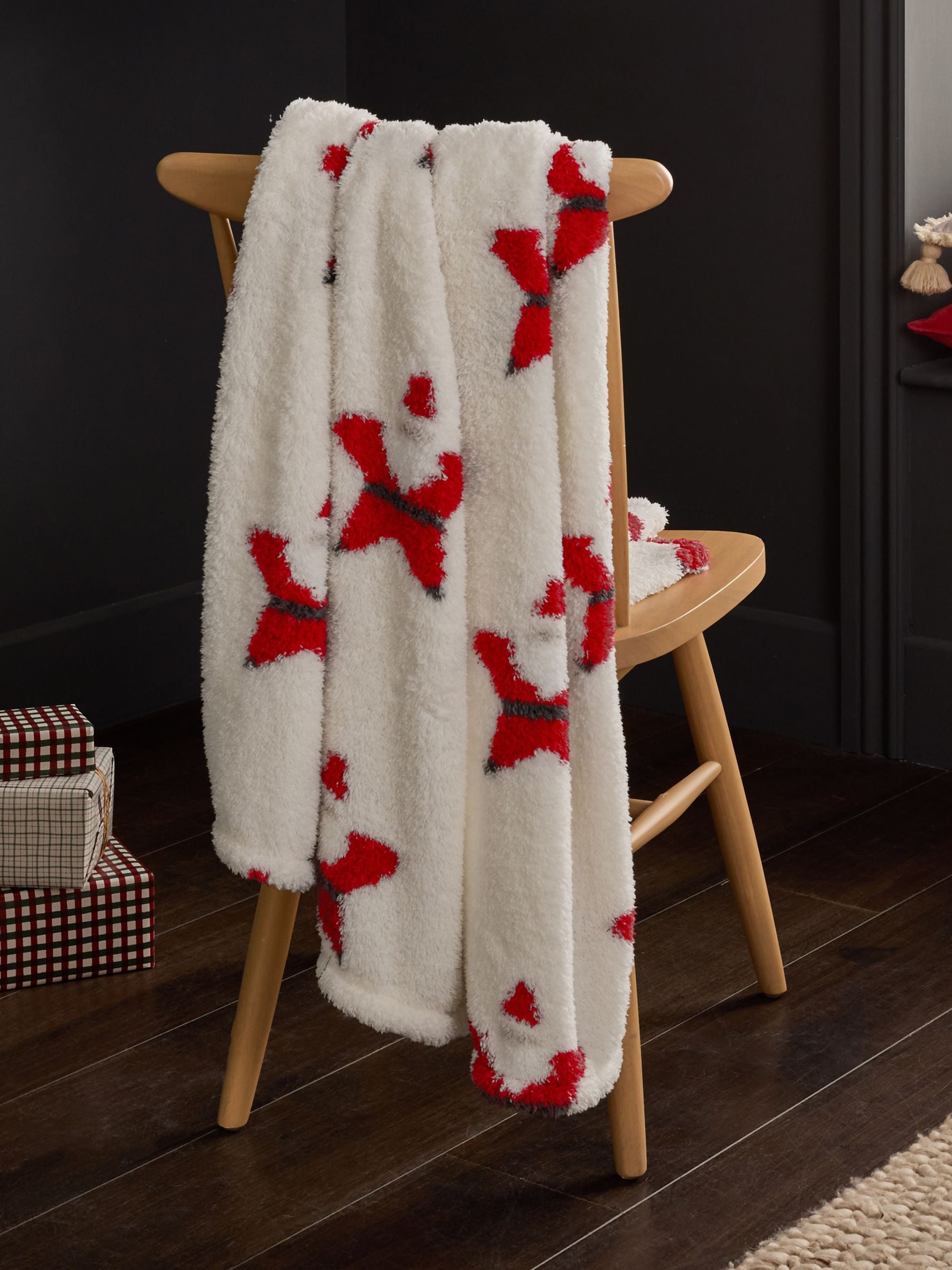 Red Christmas Santa Fleece Throw