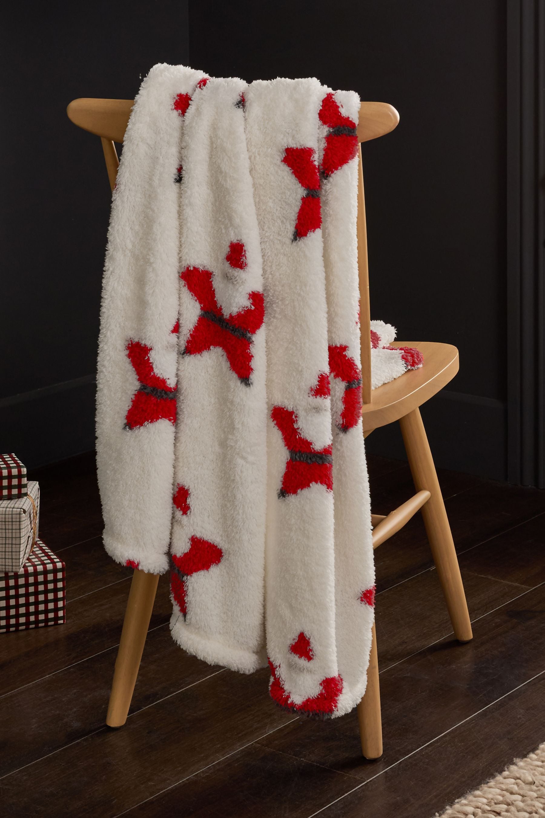 Red Christmas Santa Fleece Throw