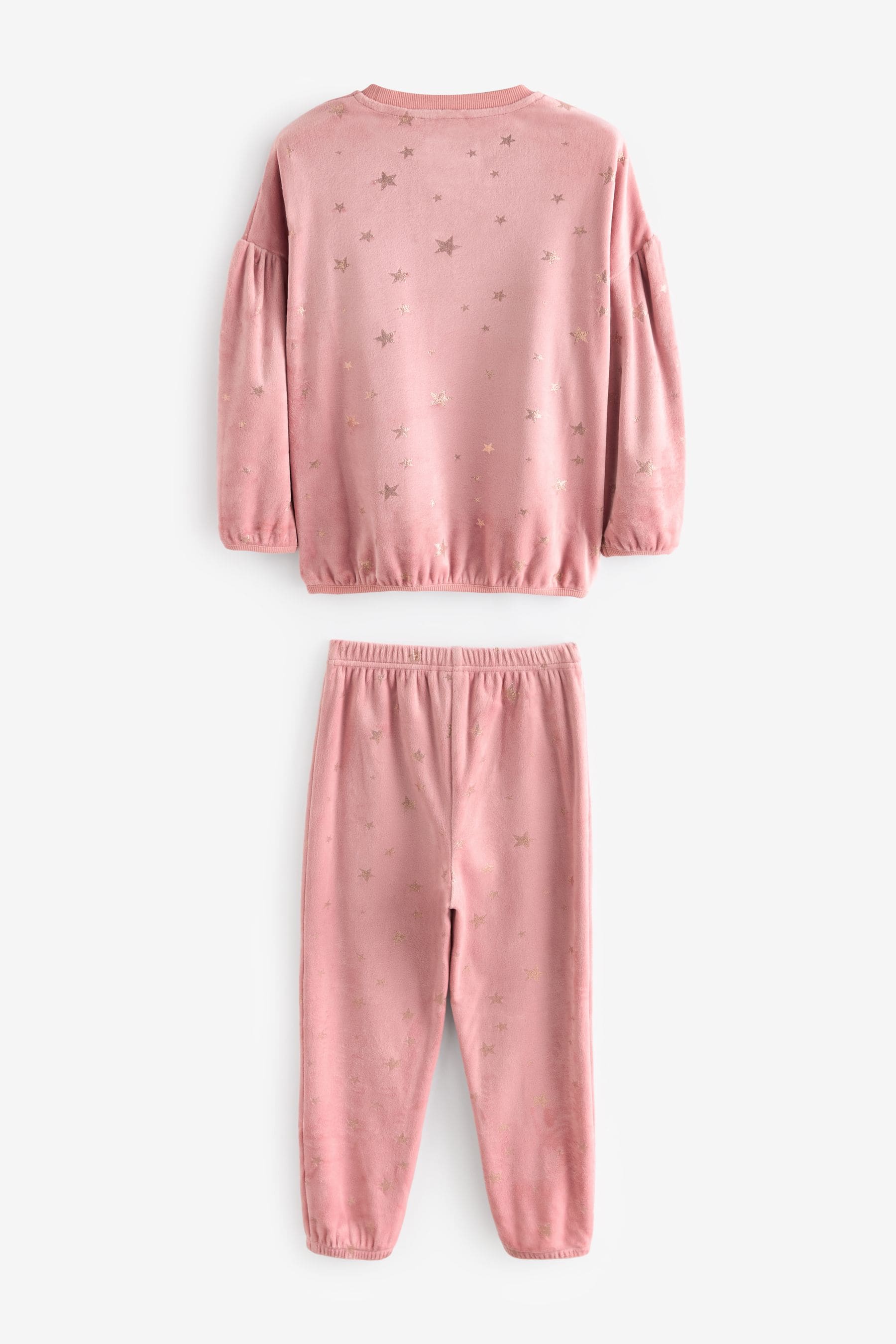 Pink Metallic Star Cosy Fleece Pyjamas (9mths-16yrs)