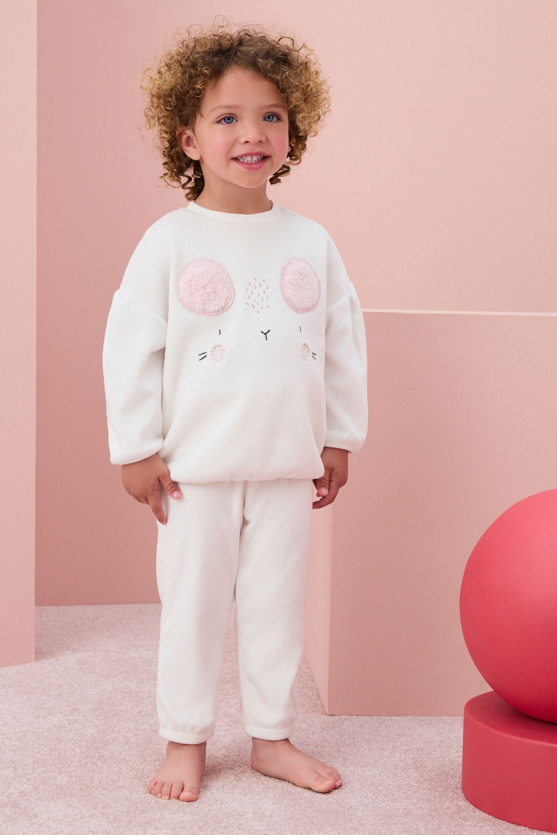 White Mouse Cosy Fleece Pyjamas (9mths-16yrs)