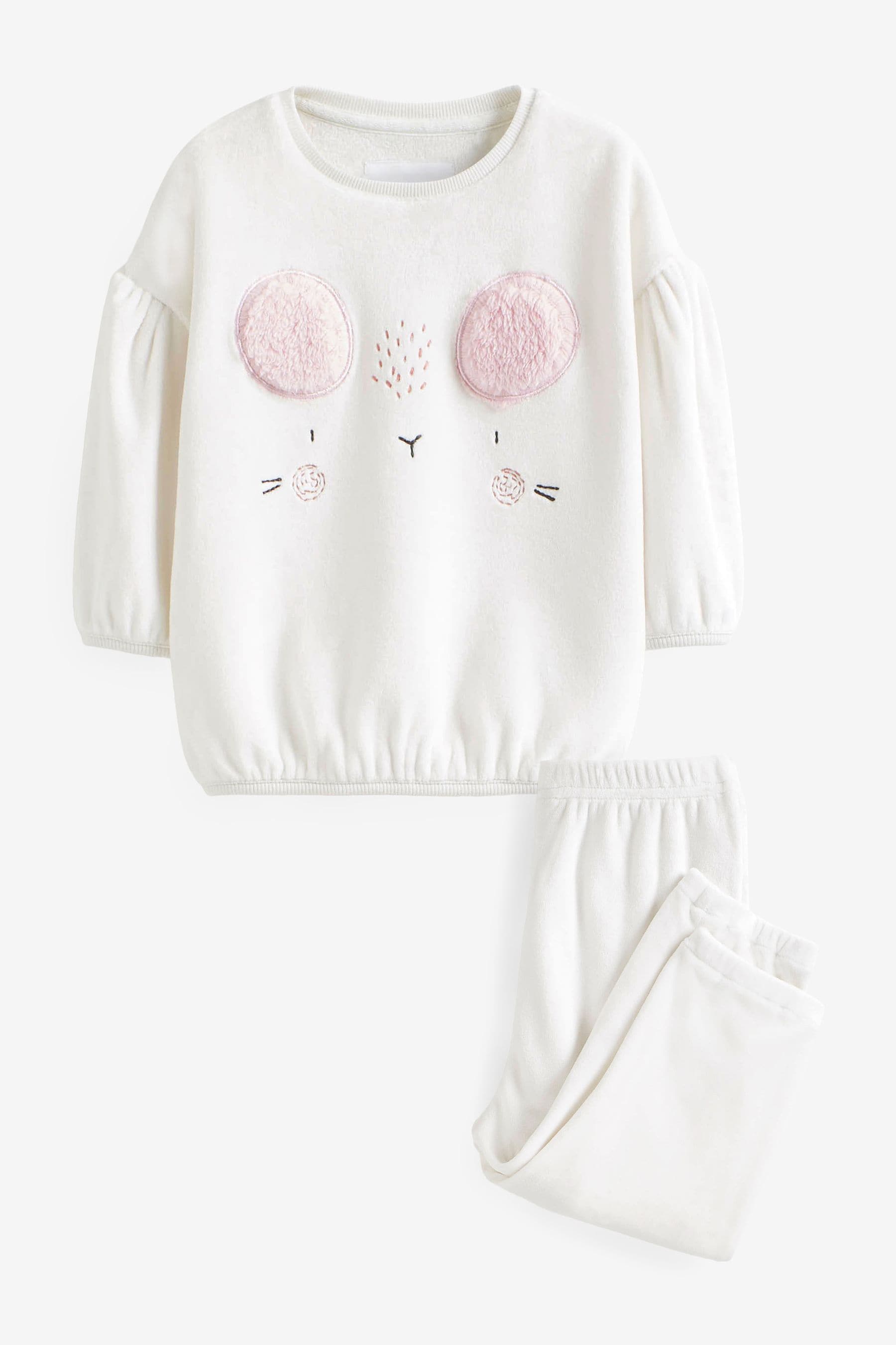 White Mouse Cosy Fleece Pyjamas (9mths-16yrs)