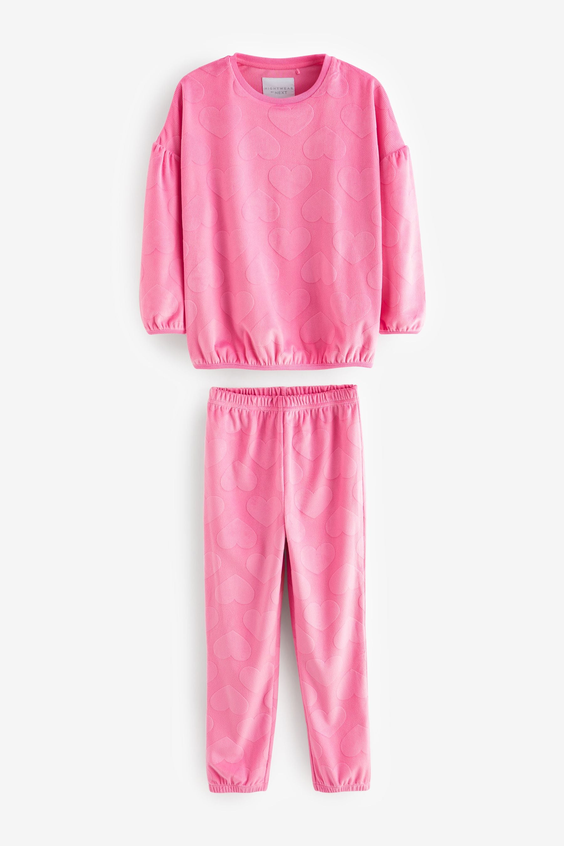 Pink Heart Cosy Fleece Pyjamas (9mths-16yrs)