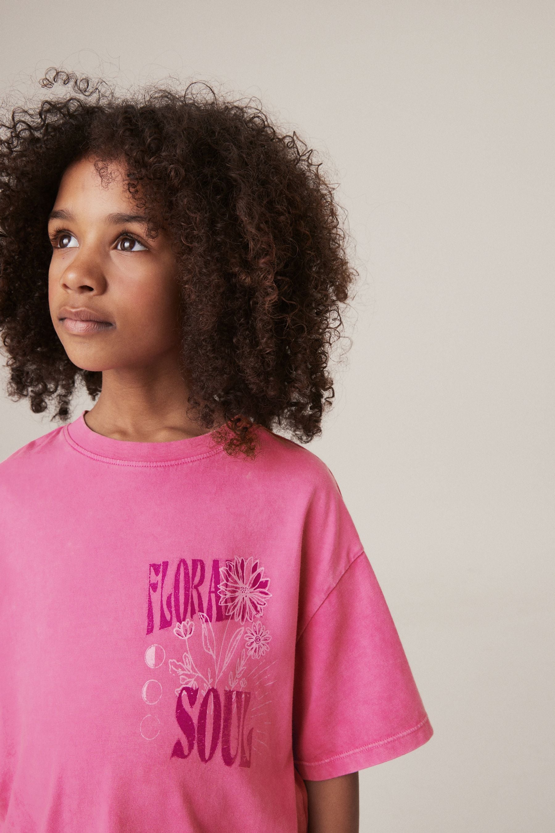 Pink Acid Wash 100% Cotton Graphic T-Shirt (3-16yrs)