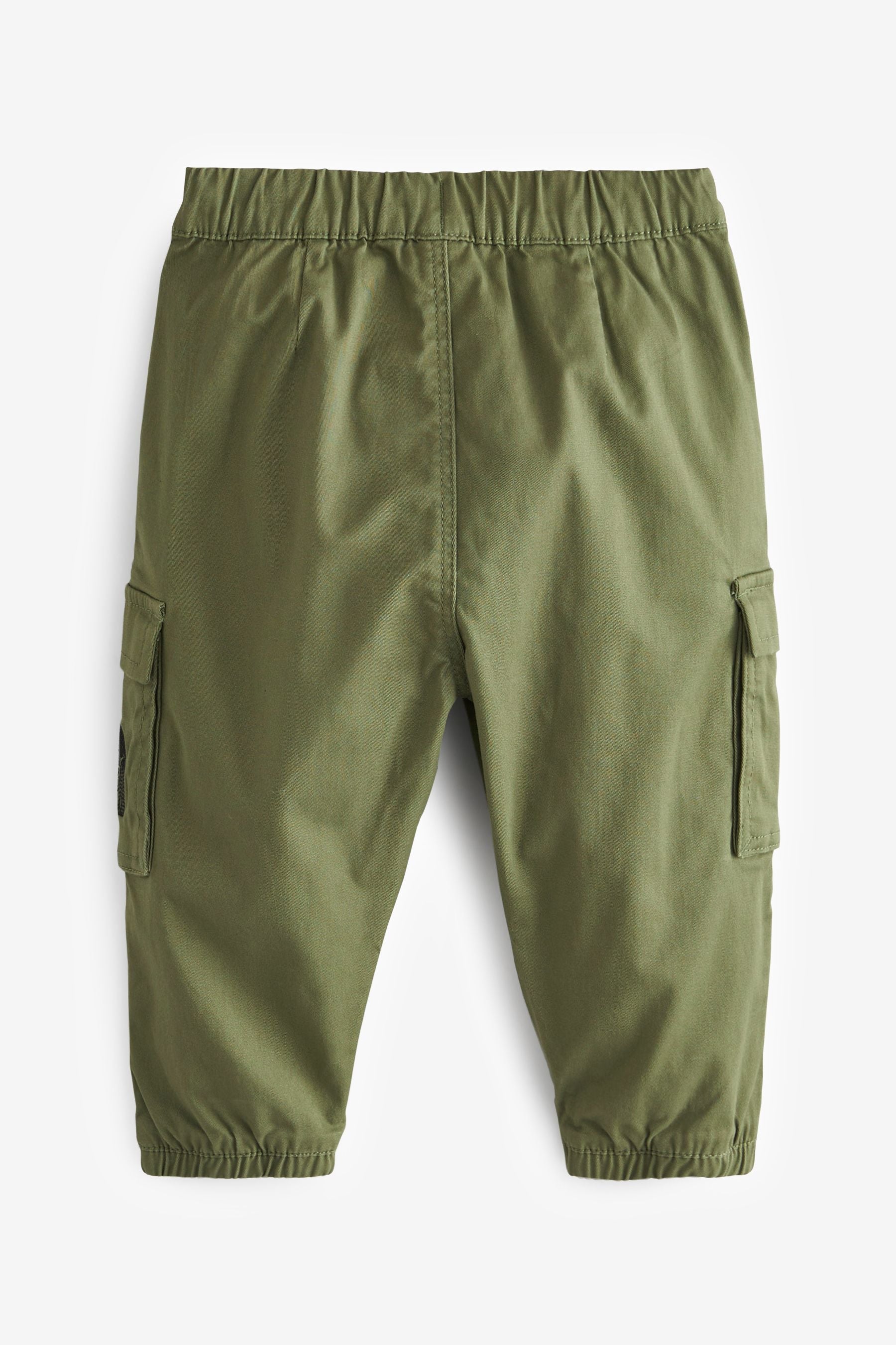 Khaki Green Animals Cargo Trousers (3mths-7yrs)