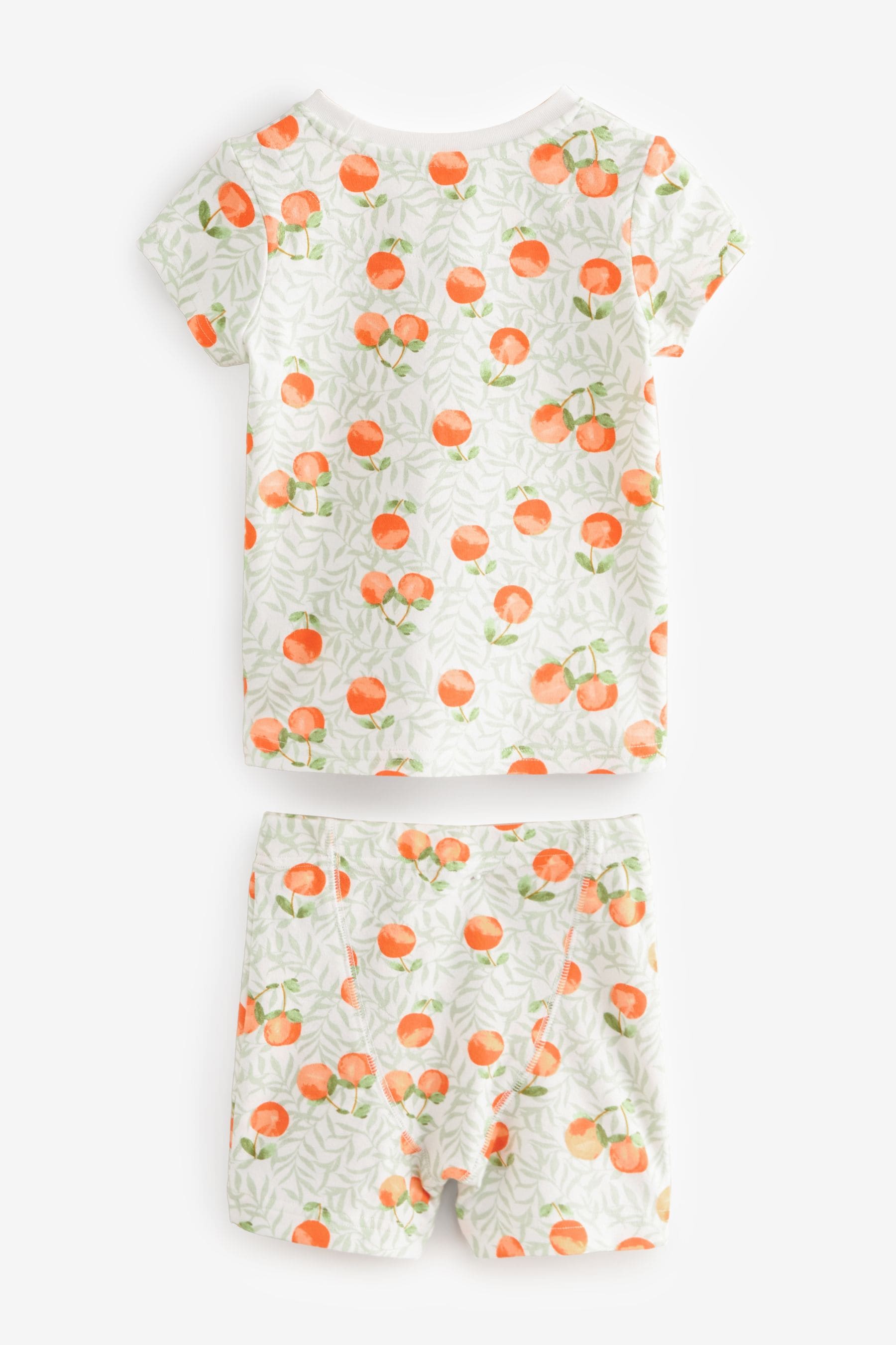 Orange/White Peach Short Pyjamas 3 Pack (9mths-12yrs)