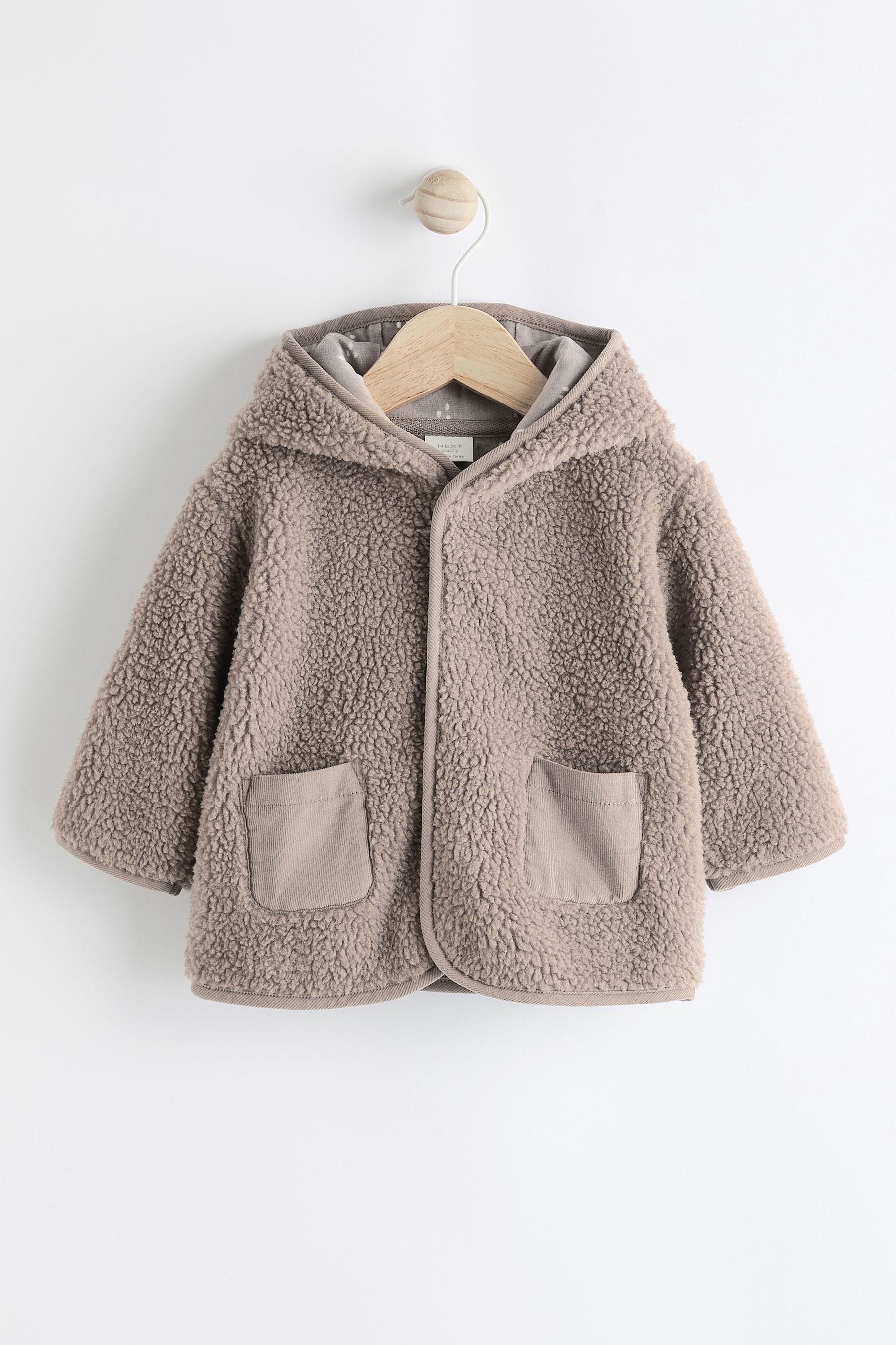 Mink Brown Cosy Borg Fleece Baby Jacket