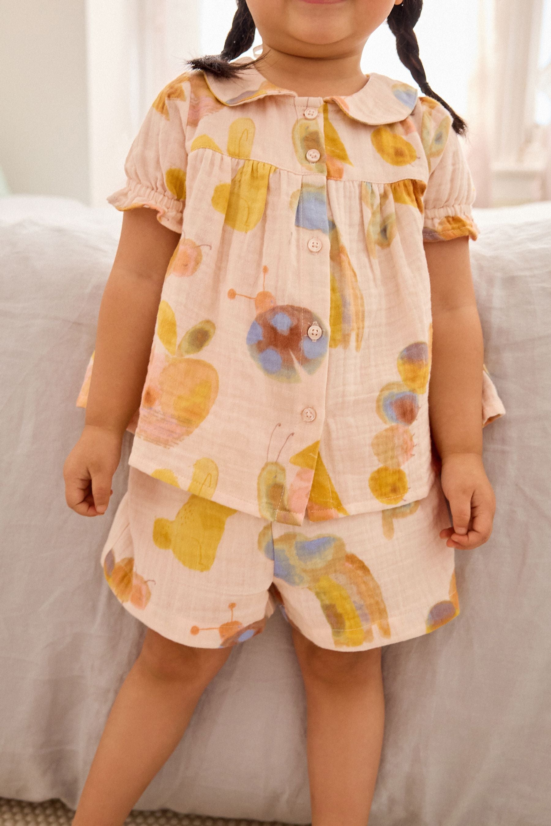 Cream Charcater Woven Button Through Pyjamas (9mths-12yrs)