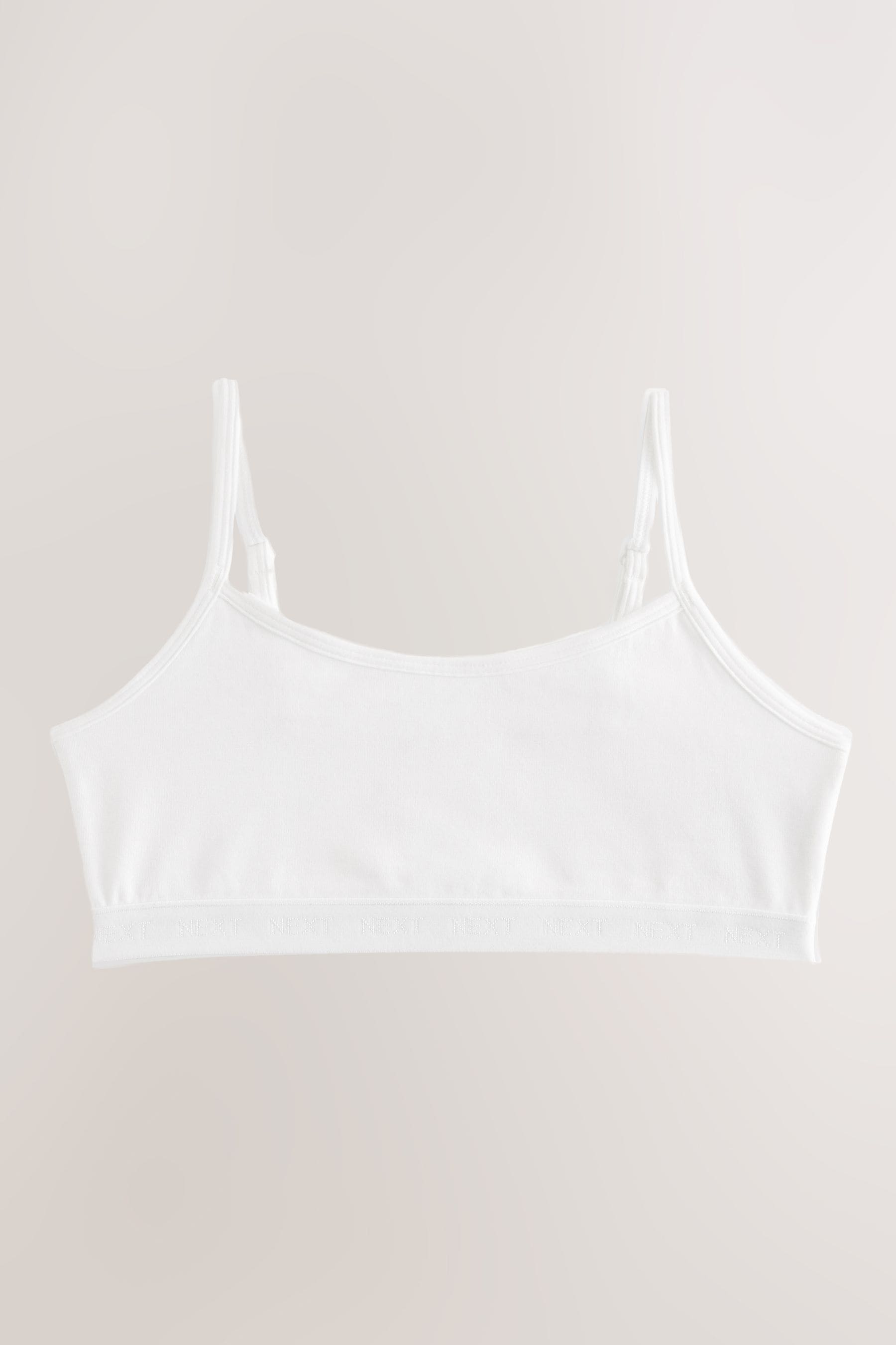 White Heart Lace Trim Strappy Crop Tops 7 Pack (5-16yrs)