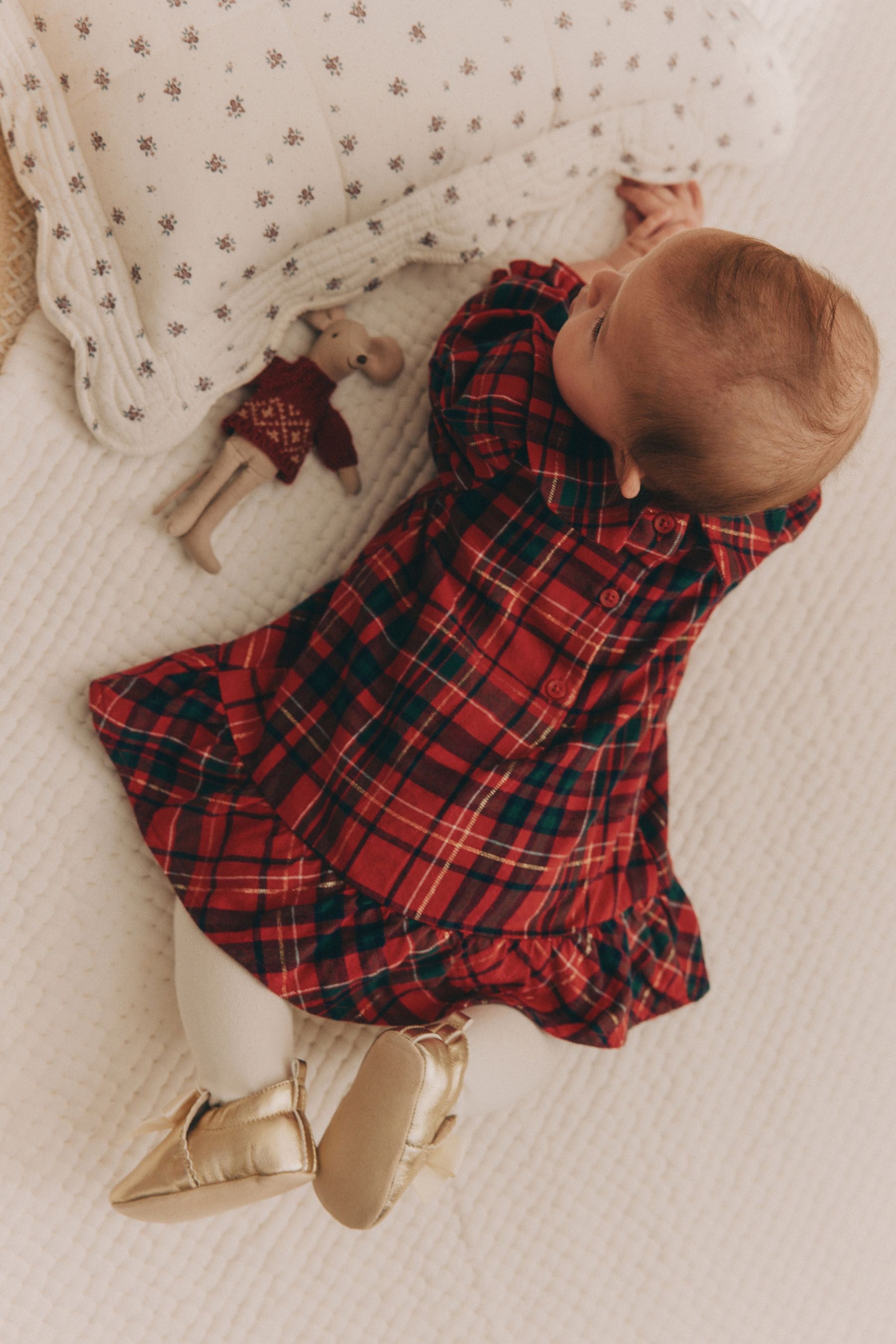 Red Check Baby Woven Dress with Tights (0mths-2yrs)