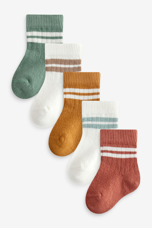 Brown Socks Baby 5 Pack (0mths-2yrs)