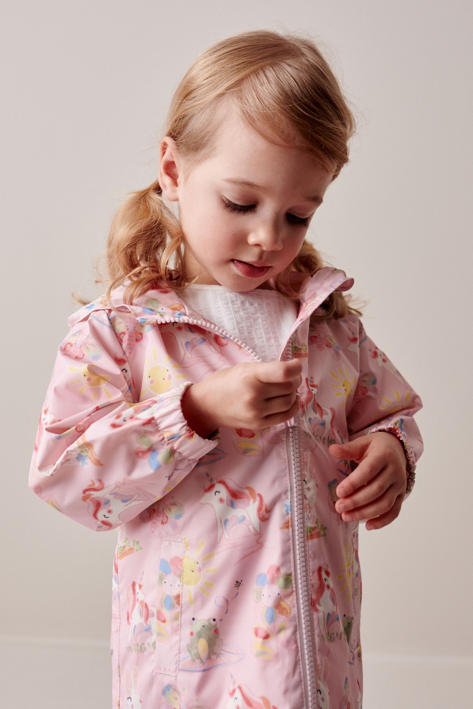 Pink Unicorn Shower Resistant Printed Cagoule (3mths-7yrs)