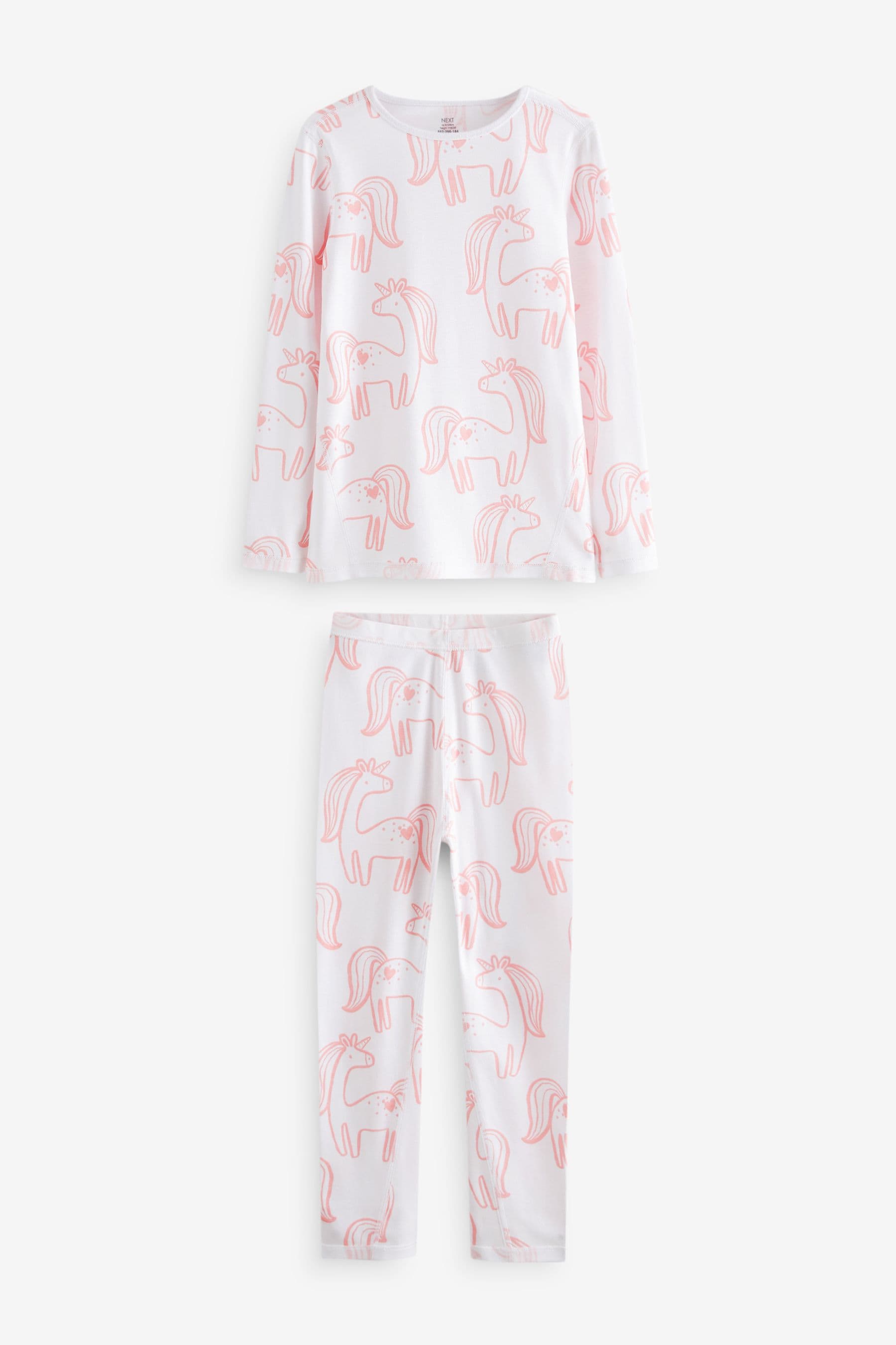 Pink Unicorn Print Kind to Skin Pyjamas 2 Pack (9mths-12yrs)