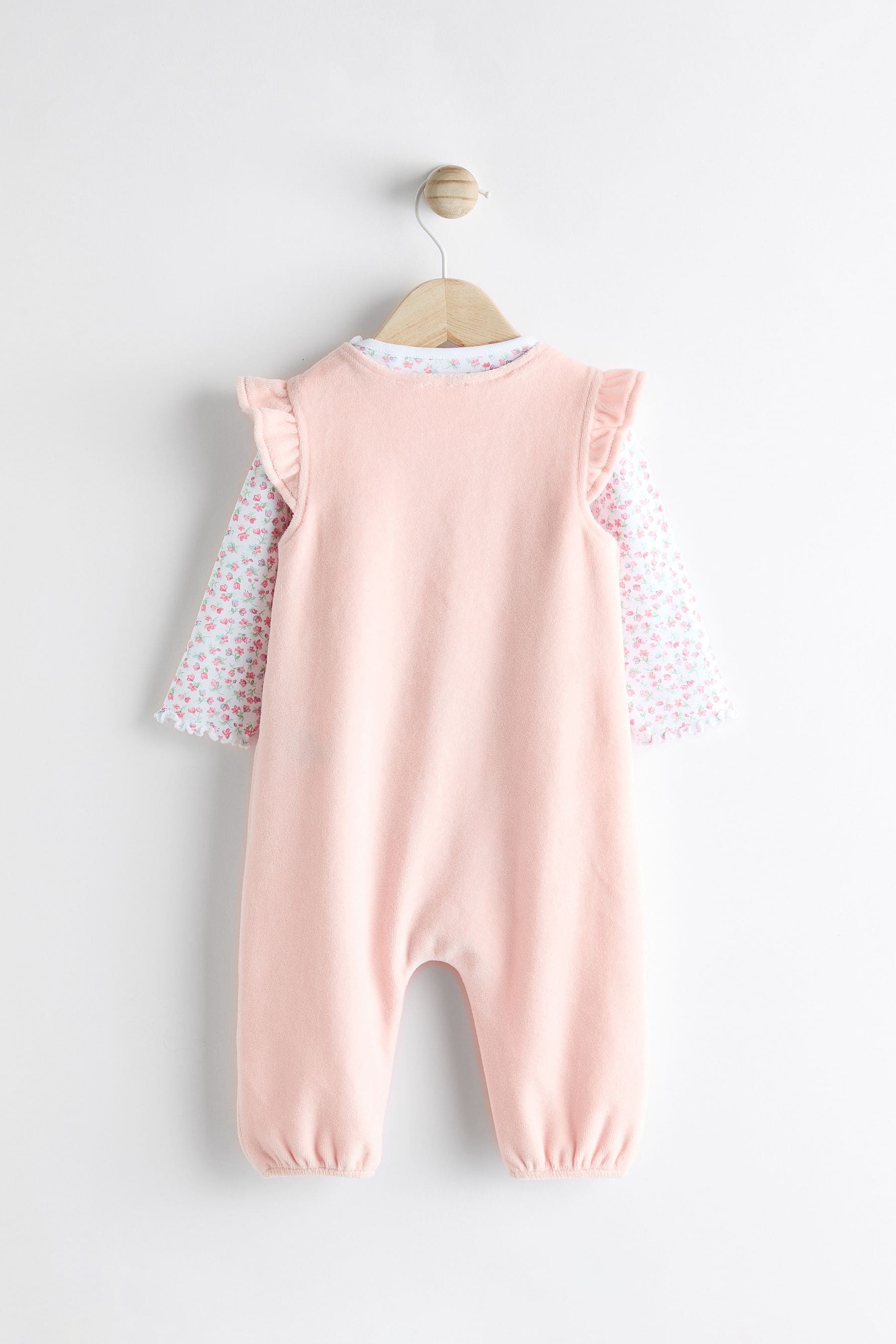 Pink Baby Dungarees and Longsleeve Bodysuit Set (0mths-2yrs)