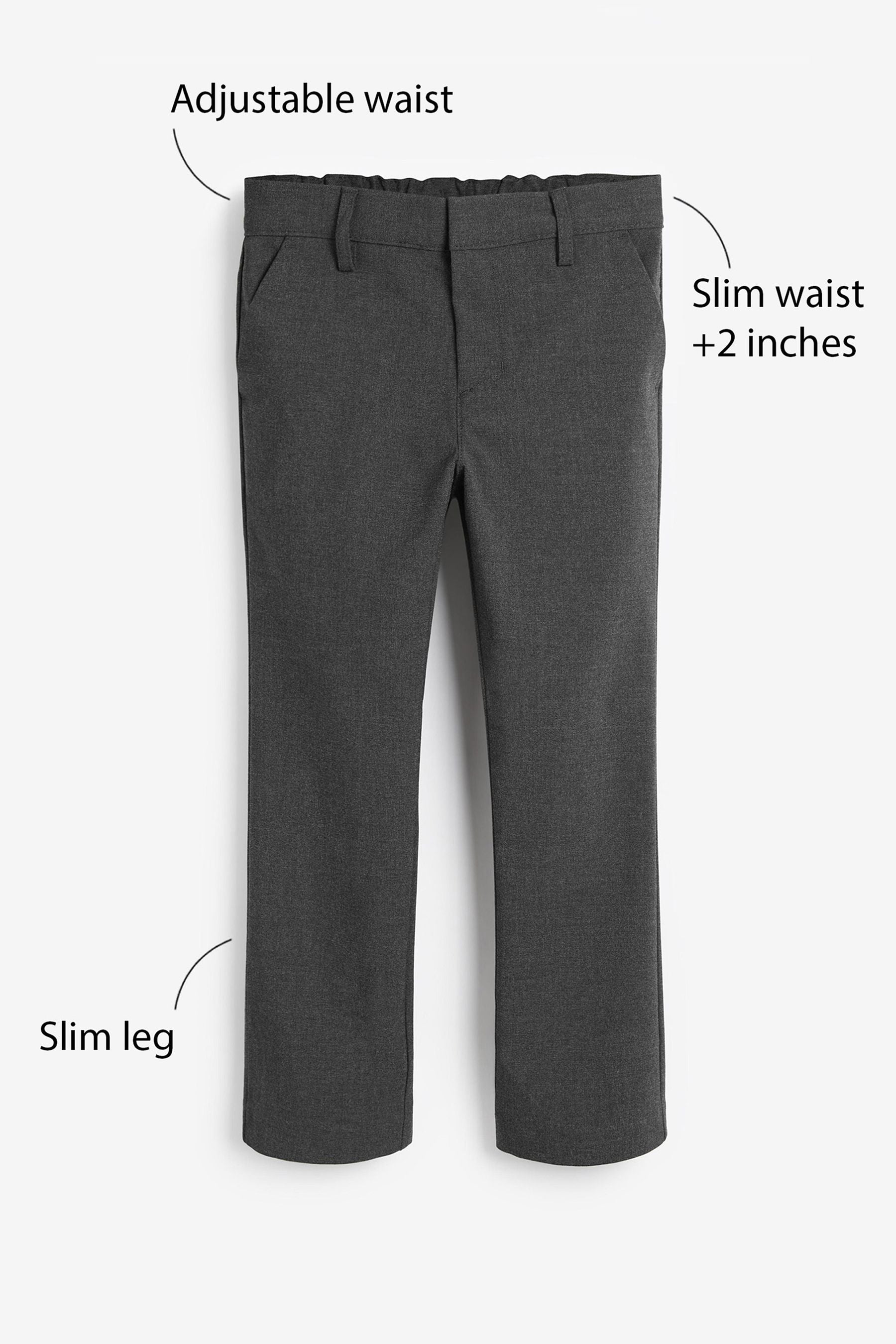 Grey Plus Waist School Formal Stretch Skinny Trousers (3-17yrs)