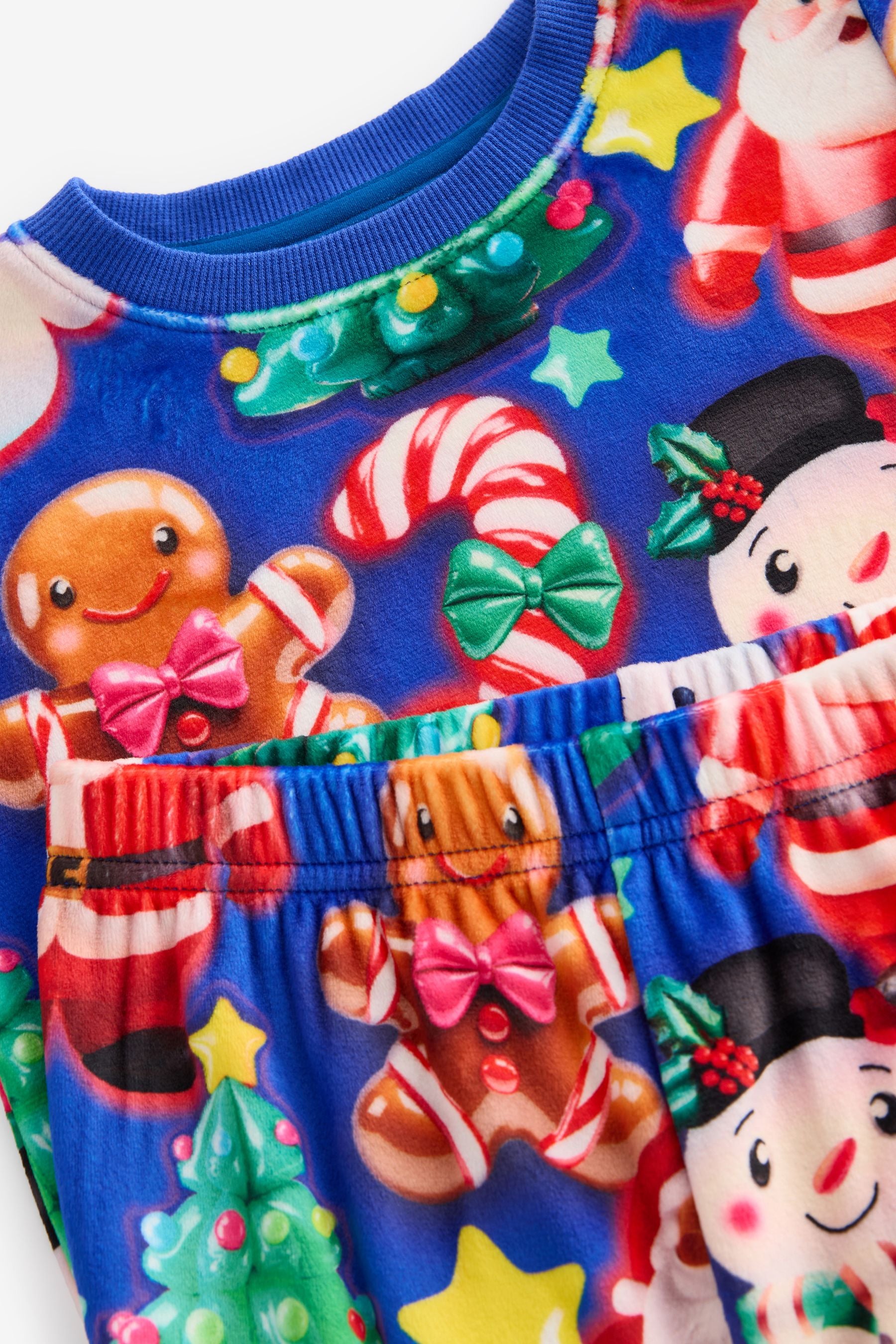 Cobalt Blue Christmas Character Single Soft Touch Fleece Pyjamas with Elastane (9mths-16yrs)