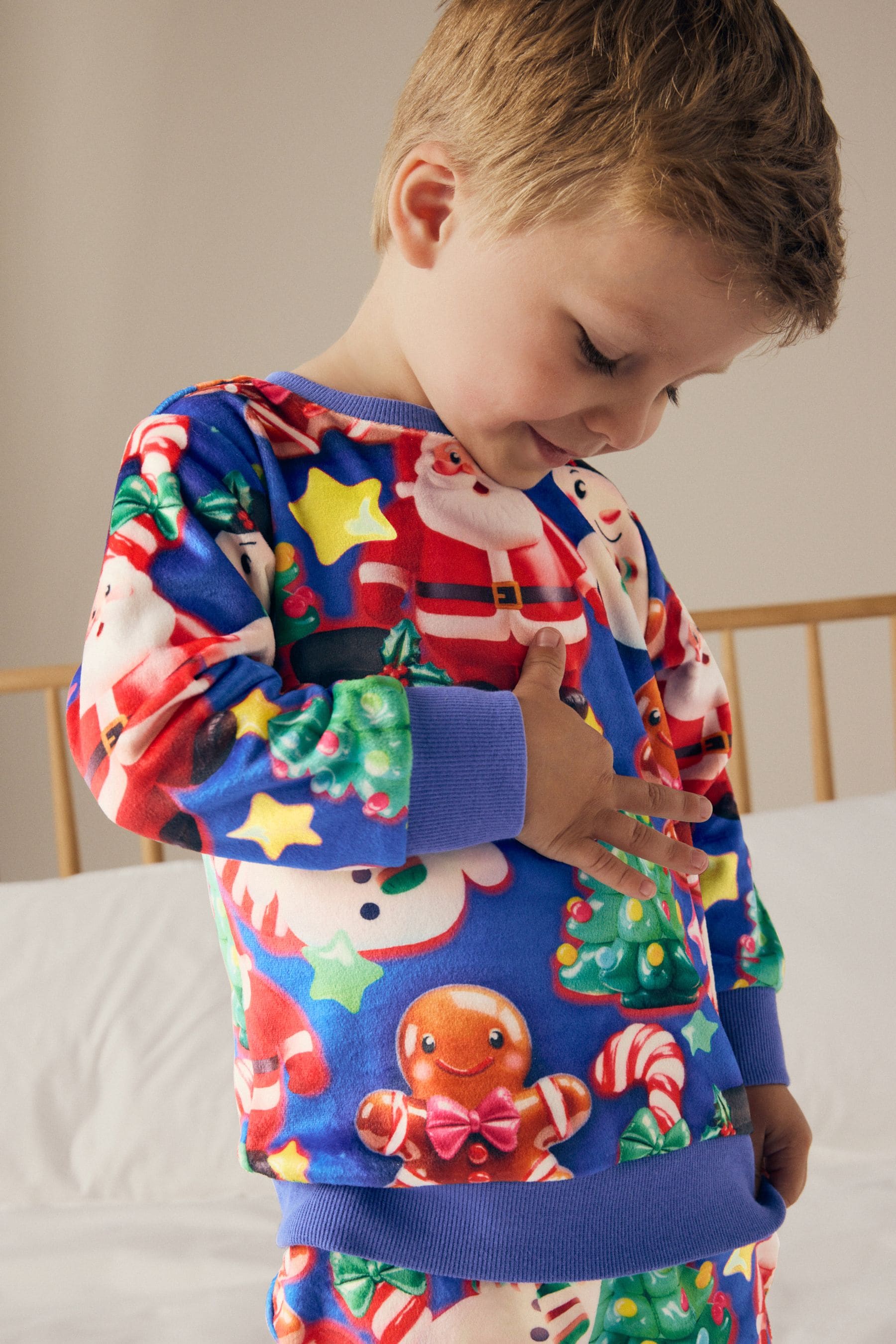 Blue Single Soft Touch Fleece Pyjamas with Elastane (9mths-16yrs)