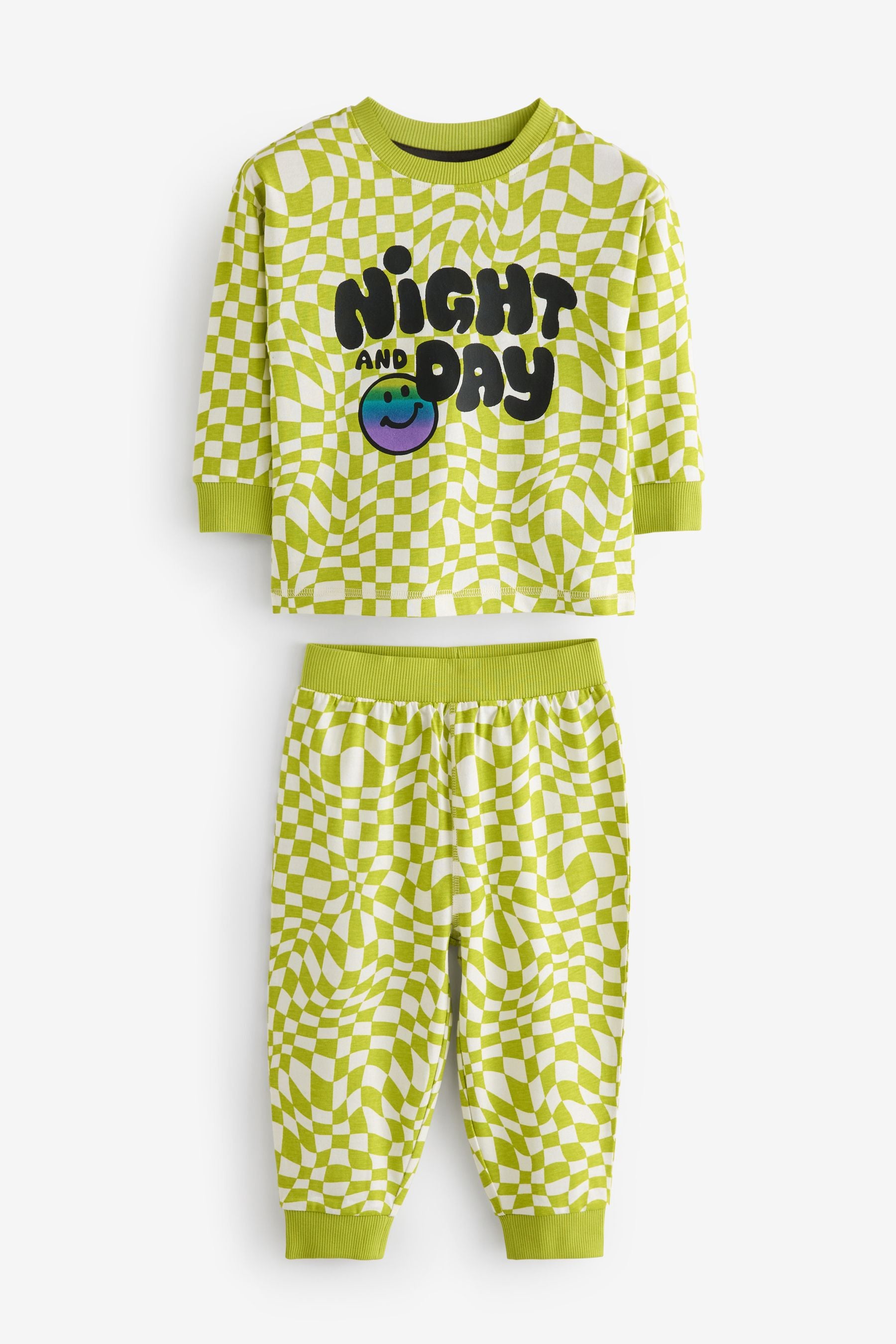 Black/Green/ Citrine Yello Checkerboard Snuggle Pyjamas 3 Pack (9mths-12yrs)