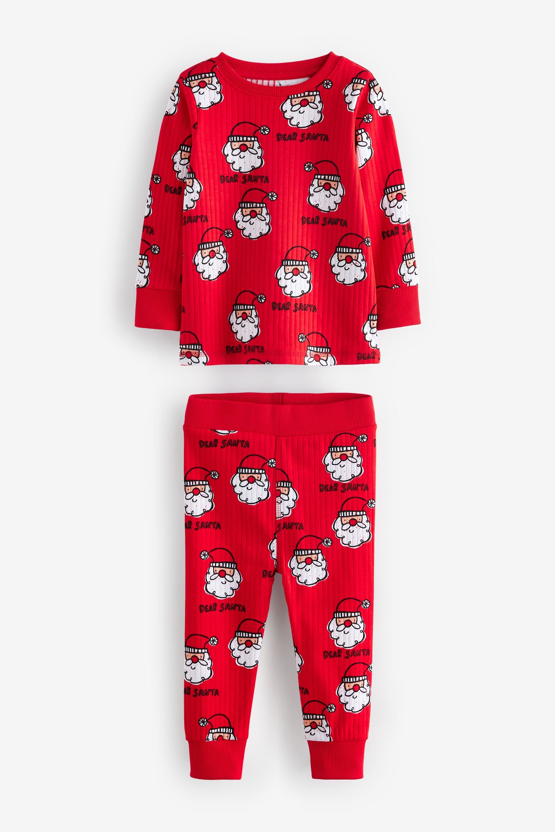 Red/Navy/Ecru Christmas Character Snuggle 100% Cotton Pyjamas 3 Pack (9mths-10yrs)