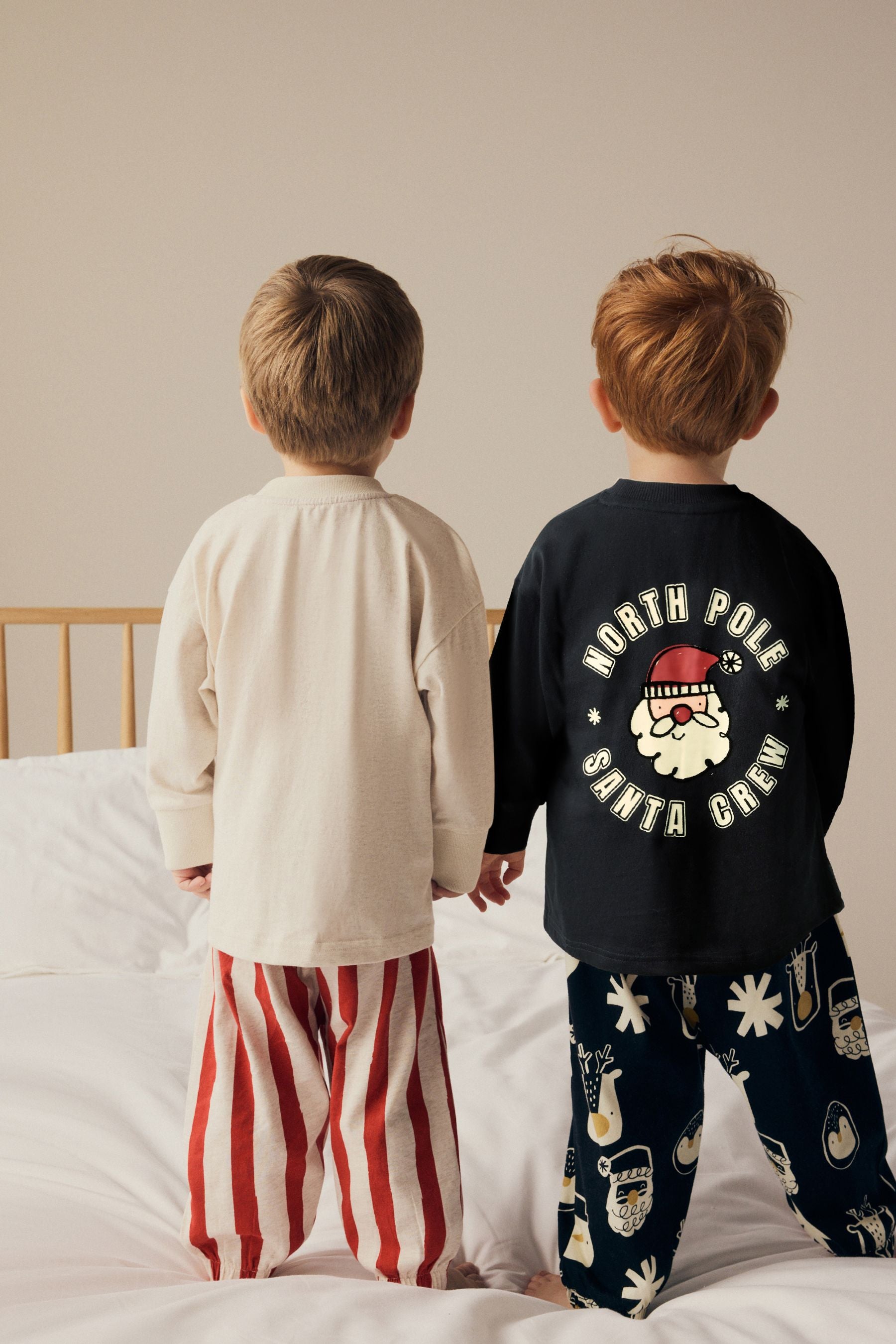 Red/Black Christmas Checkerboard 100% Cotton Oversized Pyjamas 2 Pack (9mths-12yrs)