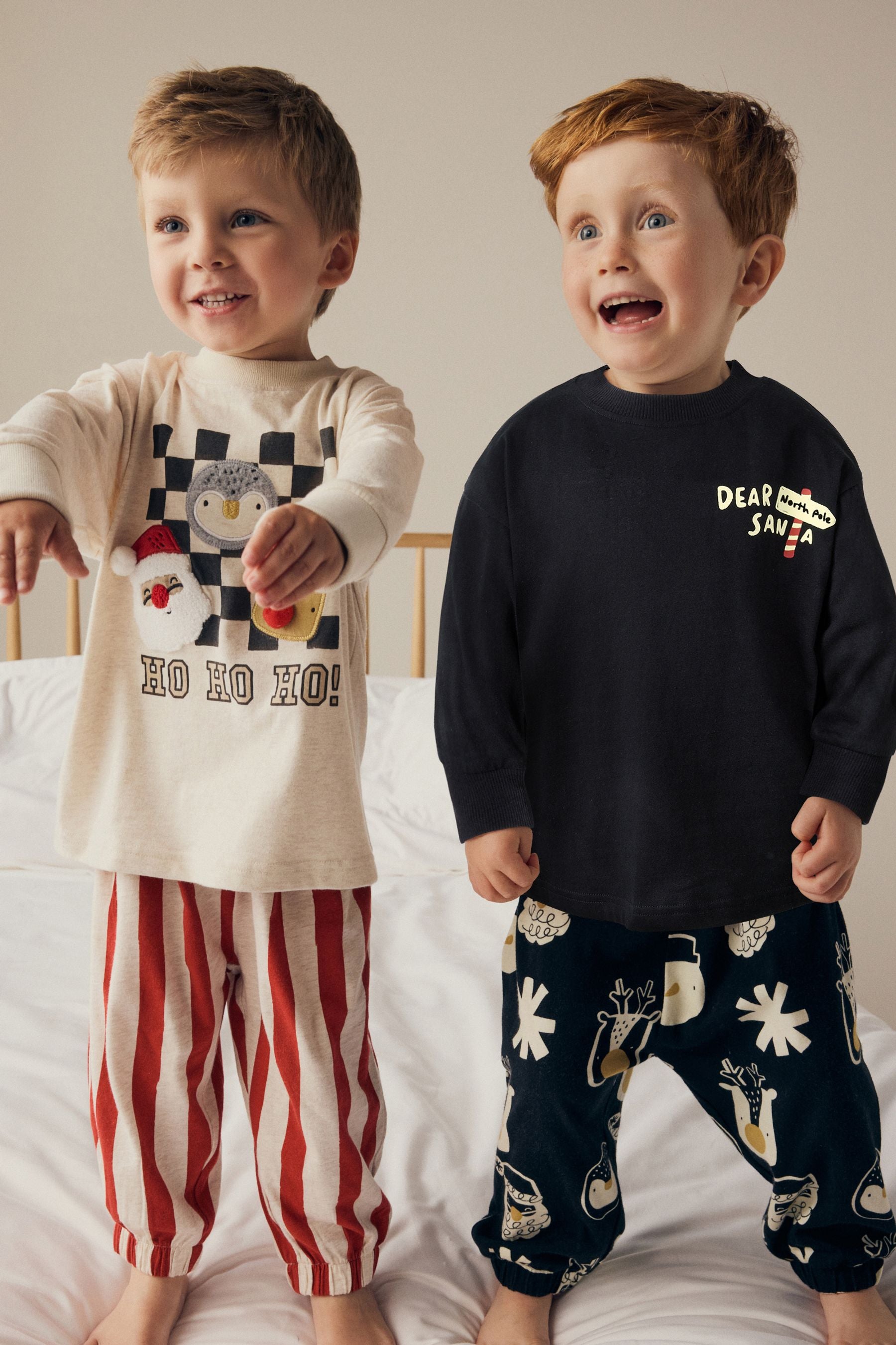 Red/Black Christmas Checkerboard 100% Cotton Oversized Pyjamas 2 Pack (9mths-12yrs)