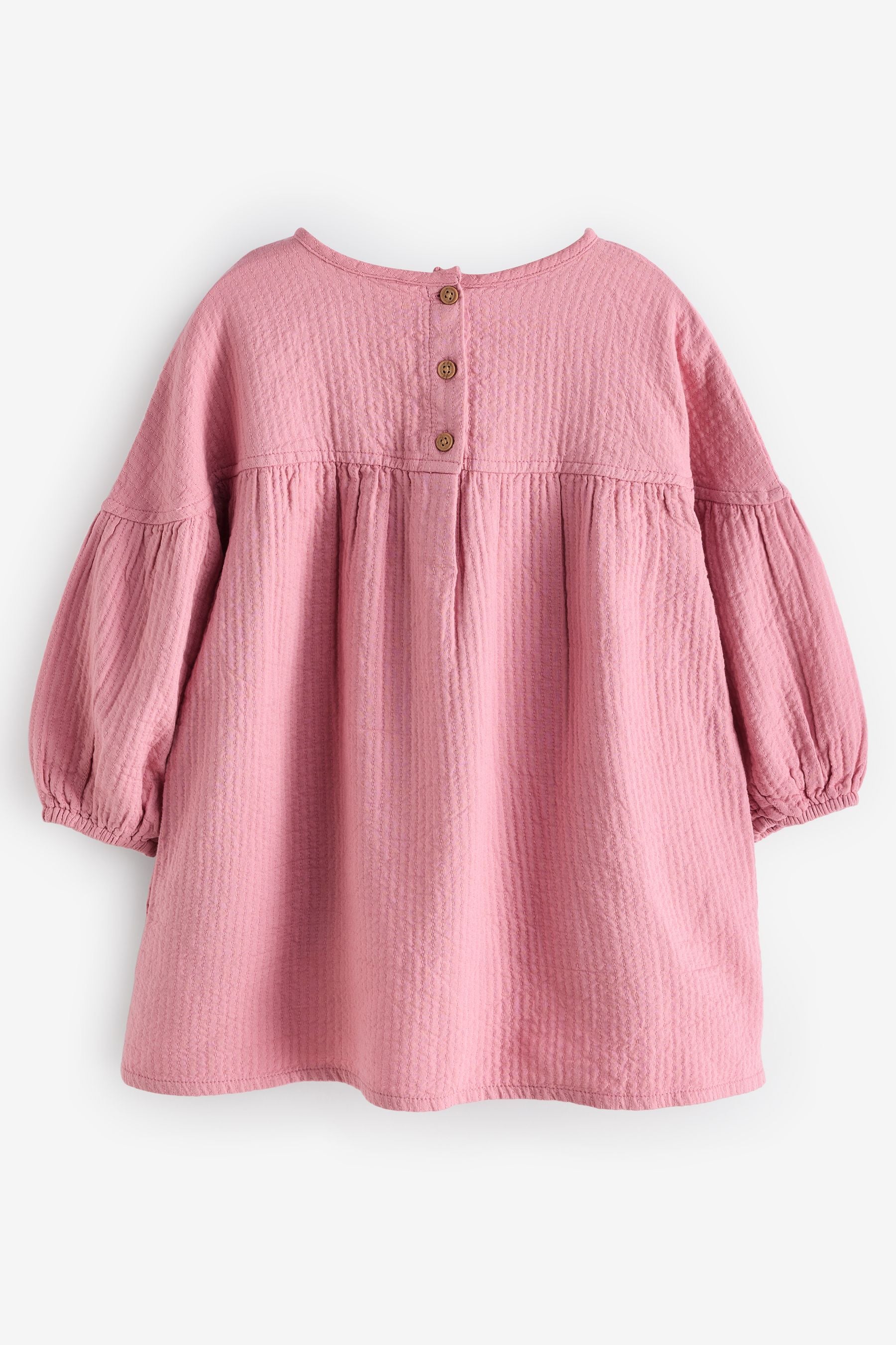 Pink Swan Character Textured 100% Cotton Dress (3mths-8yrs)