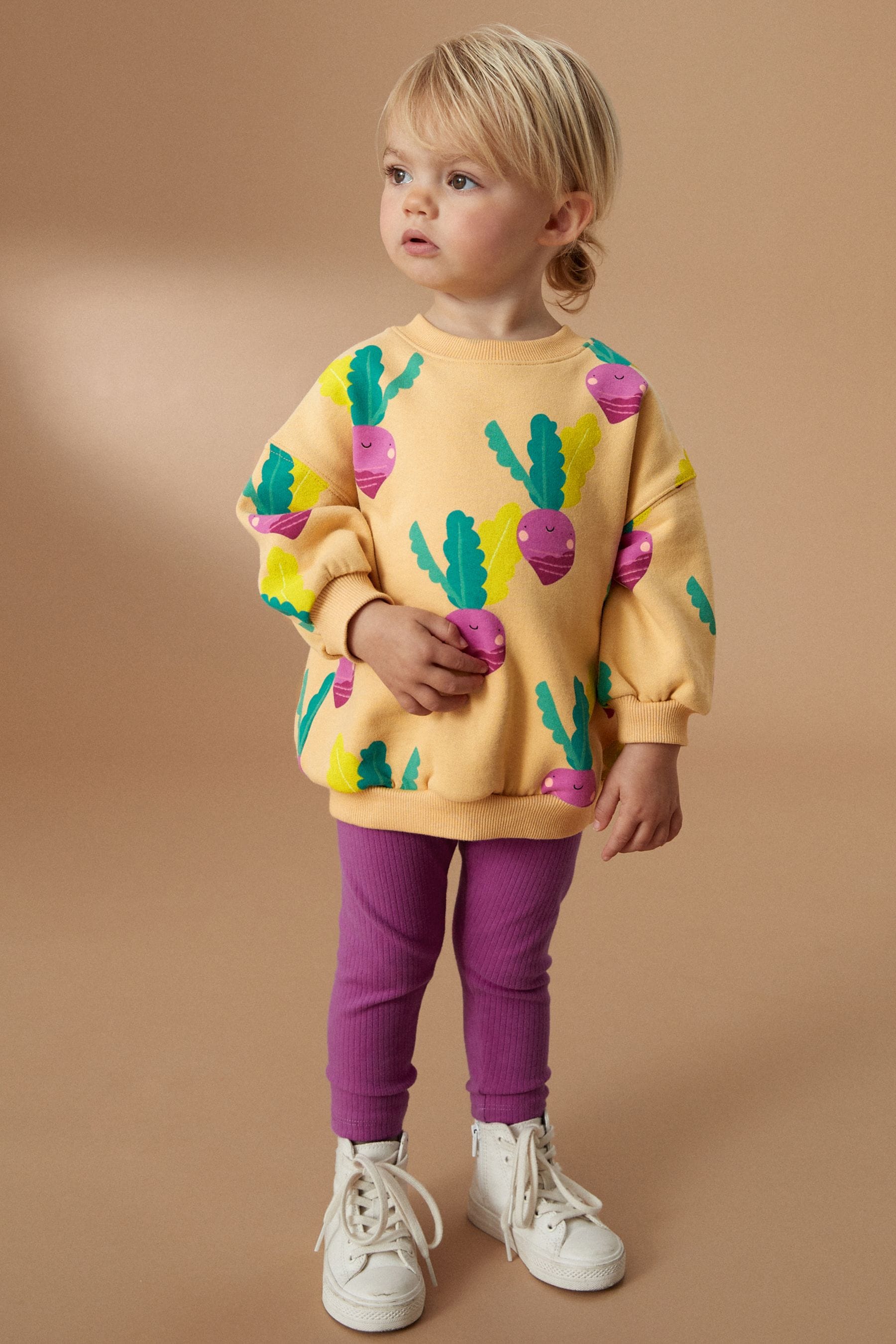 Purple Printed Sweatshirt and Leggings Set (3mths-7yrs)