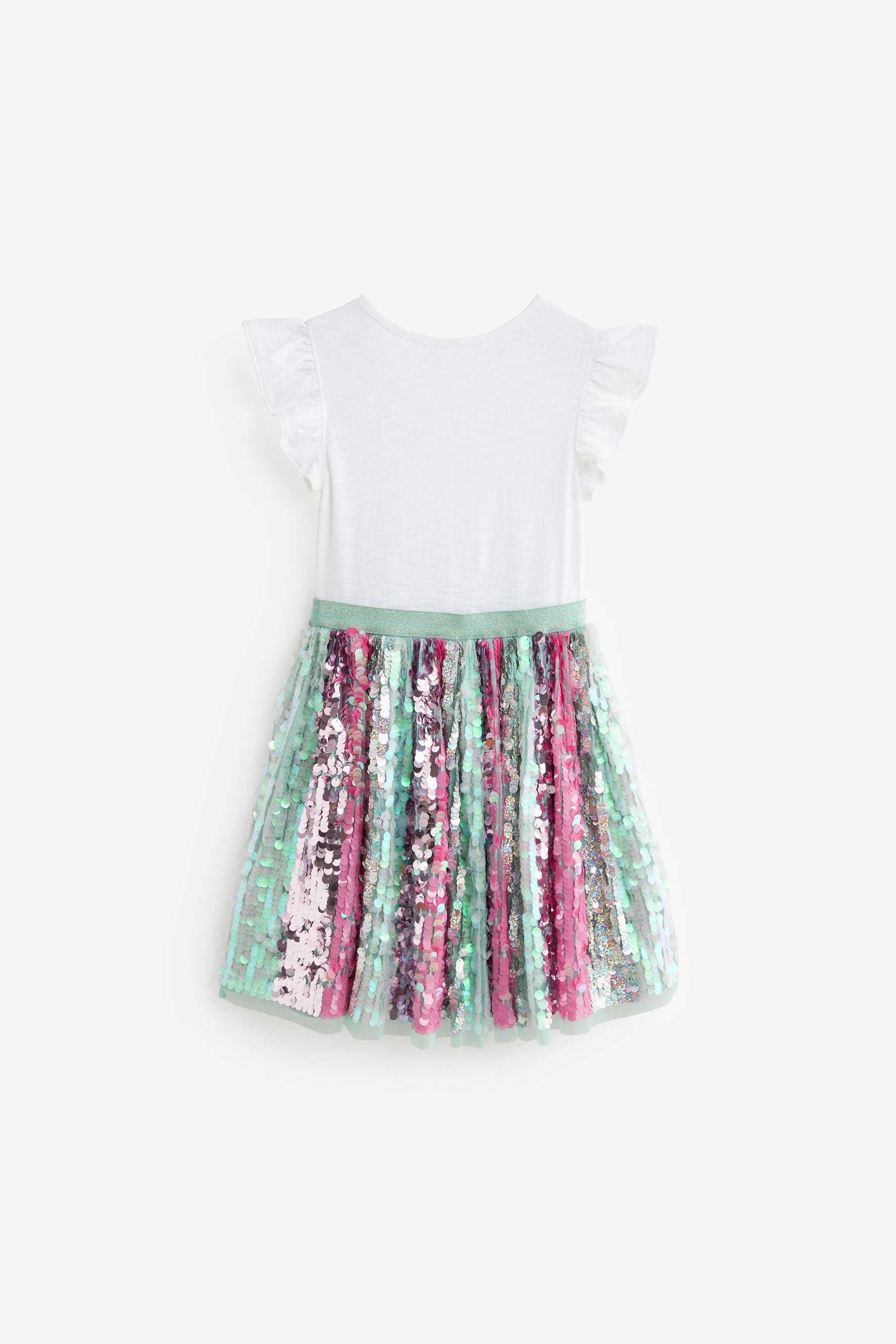 Aqua Blue/Pink Sequin Skirt Dress (3-12yrs)