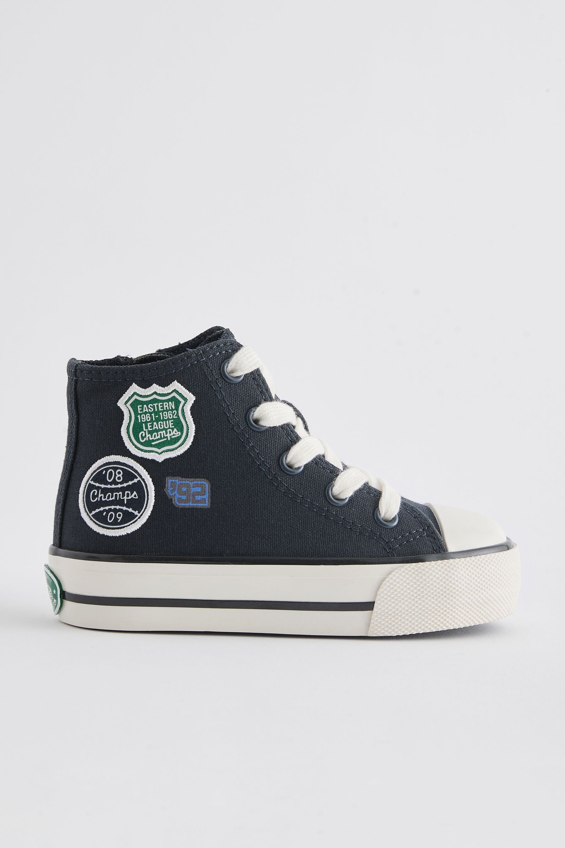 Navy Varsity Badge High Top Trainers