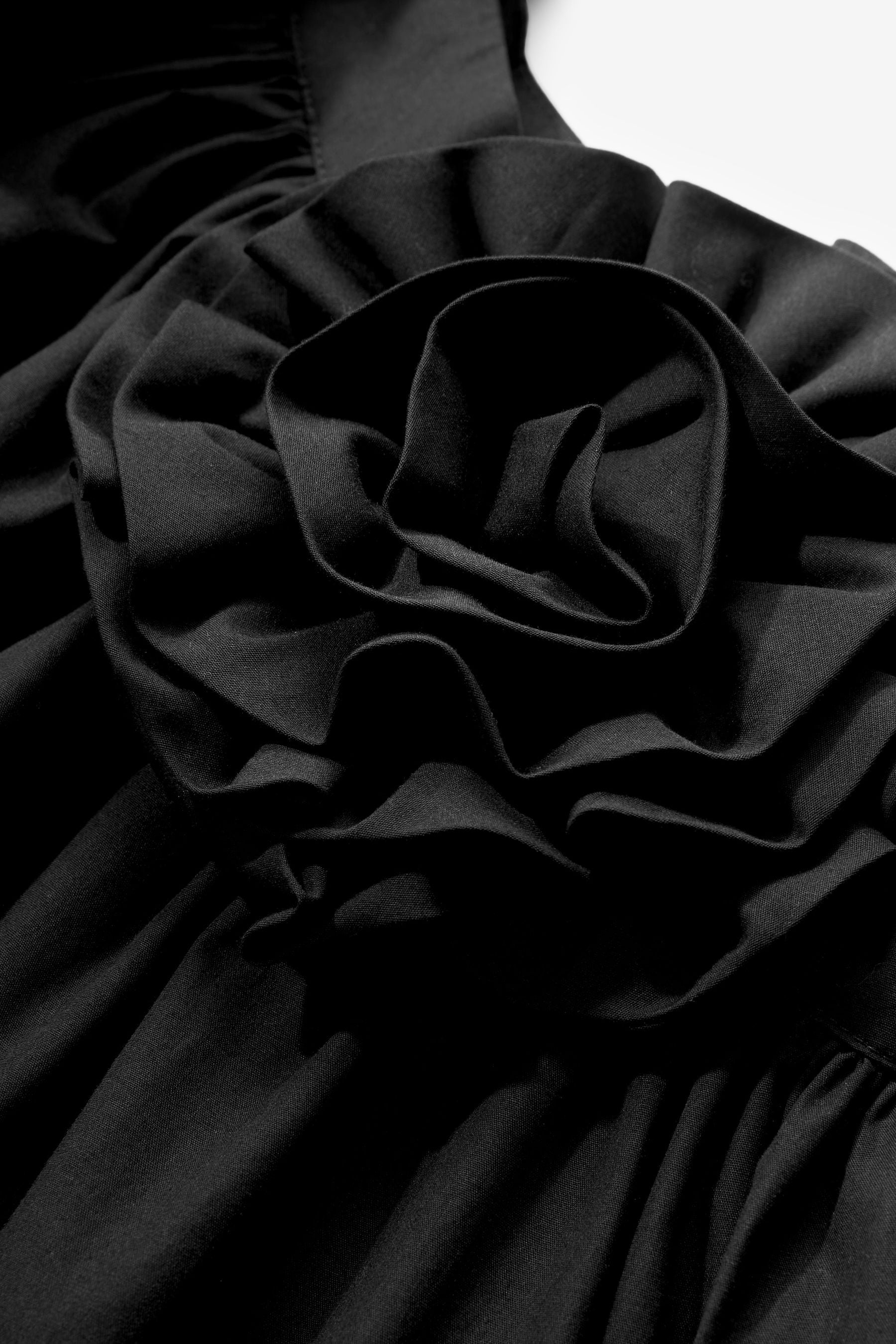 Black One Shoulder Corsage Party Dress (3-16yrs)