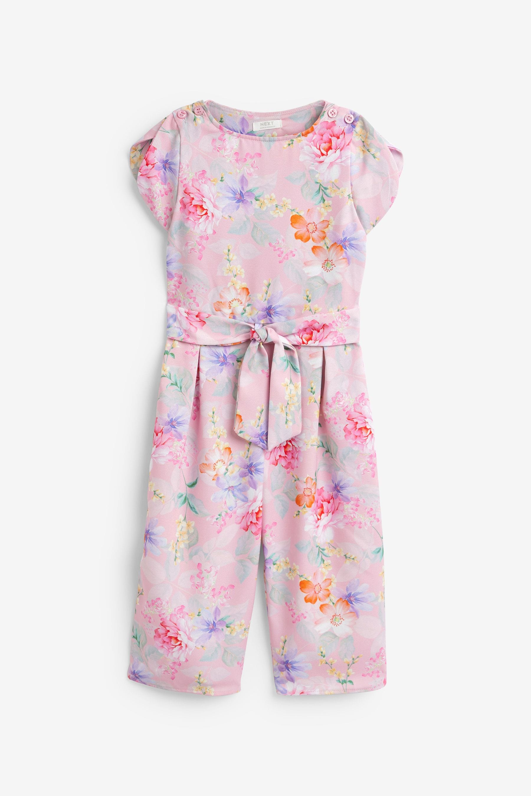 Pink Floral Print Jumpsuit (3-16yrs)