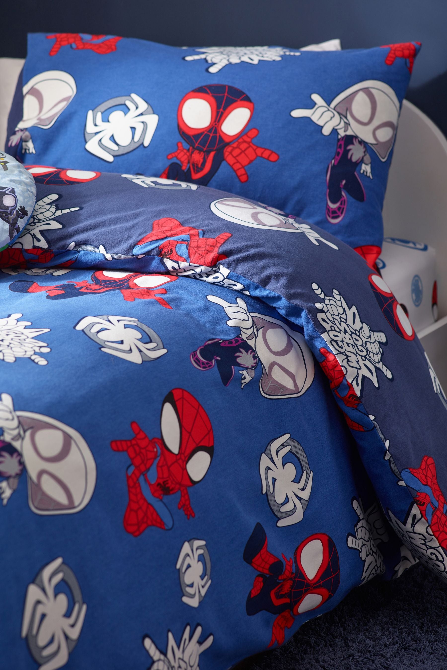 Blue Disney Spidey Supersoft Brushed 100% Cotton Duvet Cover and Pillowcase Set