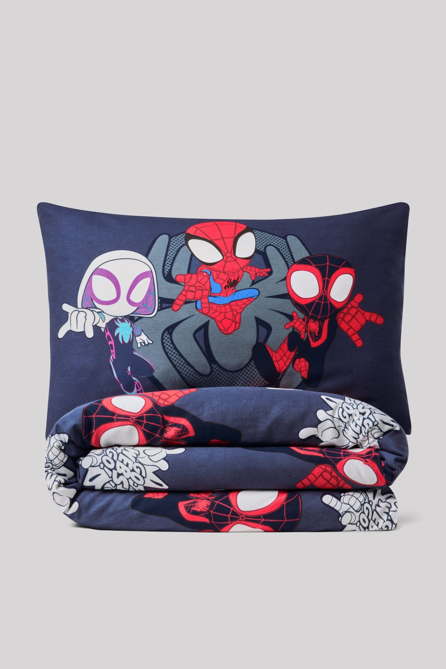 Blue Disney Spidey Supersoft Brushed 100% Cotton Duvet Cover and Pillowcase Set