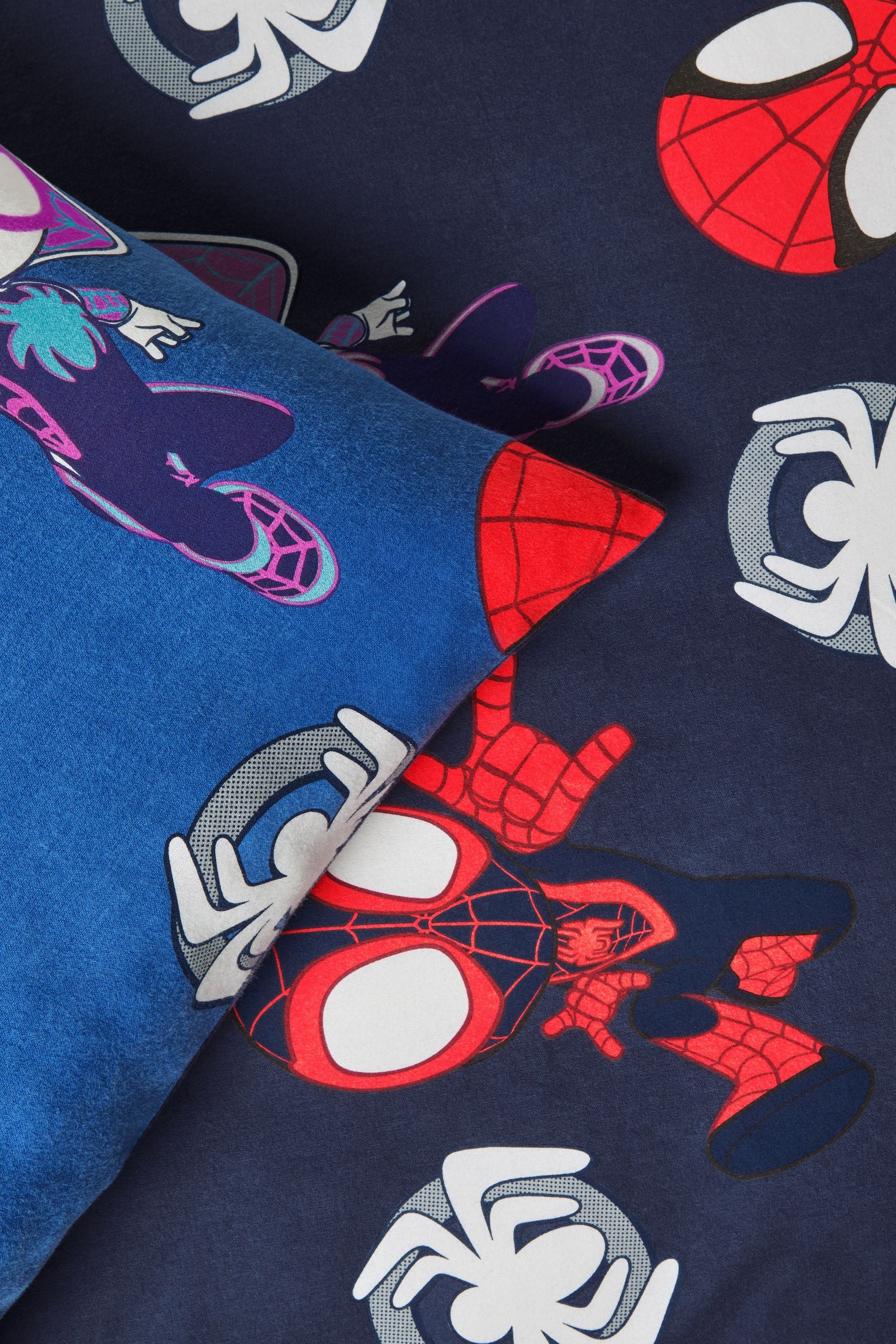 Blue Disney Spidey Supersoft Brushed 100% Cotton Duvet Cover and Pillowcase Set