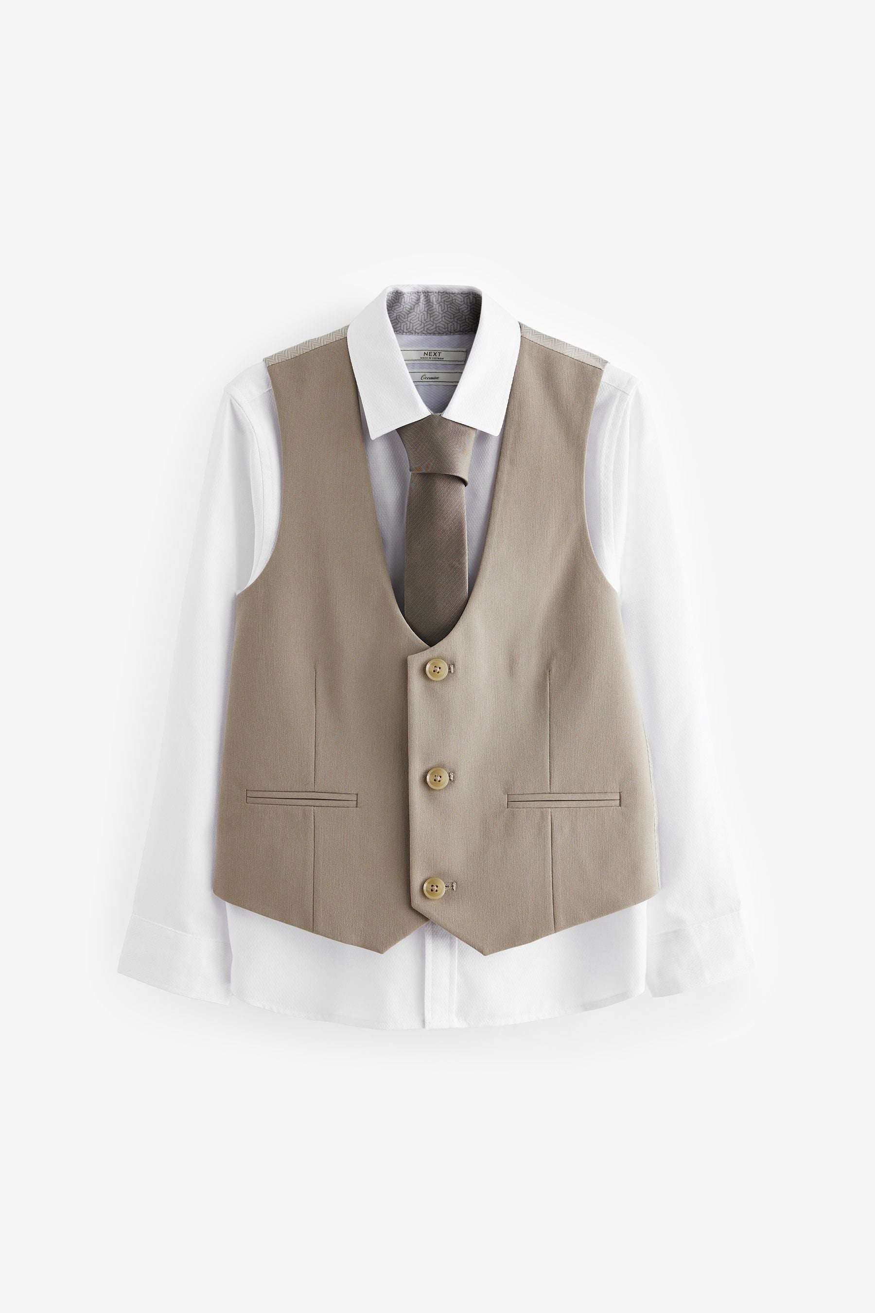 Ecru / Taupe Waistcoat Set (12mths-16yrs)